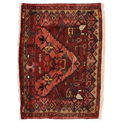 Vintage Persian Hamadan Accent Rug with Modern Style