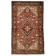 Antique Persian Hamadan Accent Rug with Rustic Style