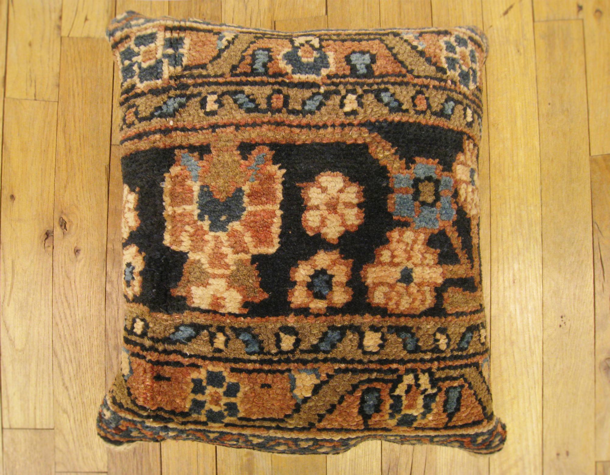 A vintage Persian Hamadan oriental carpet pillow, size: 18