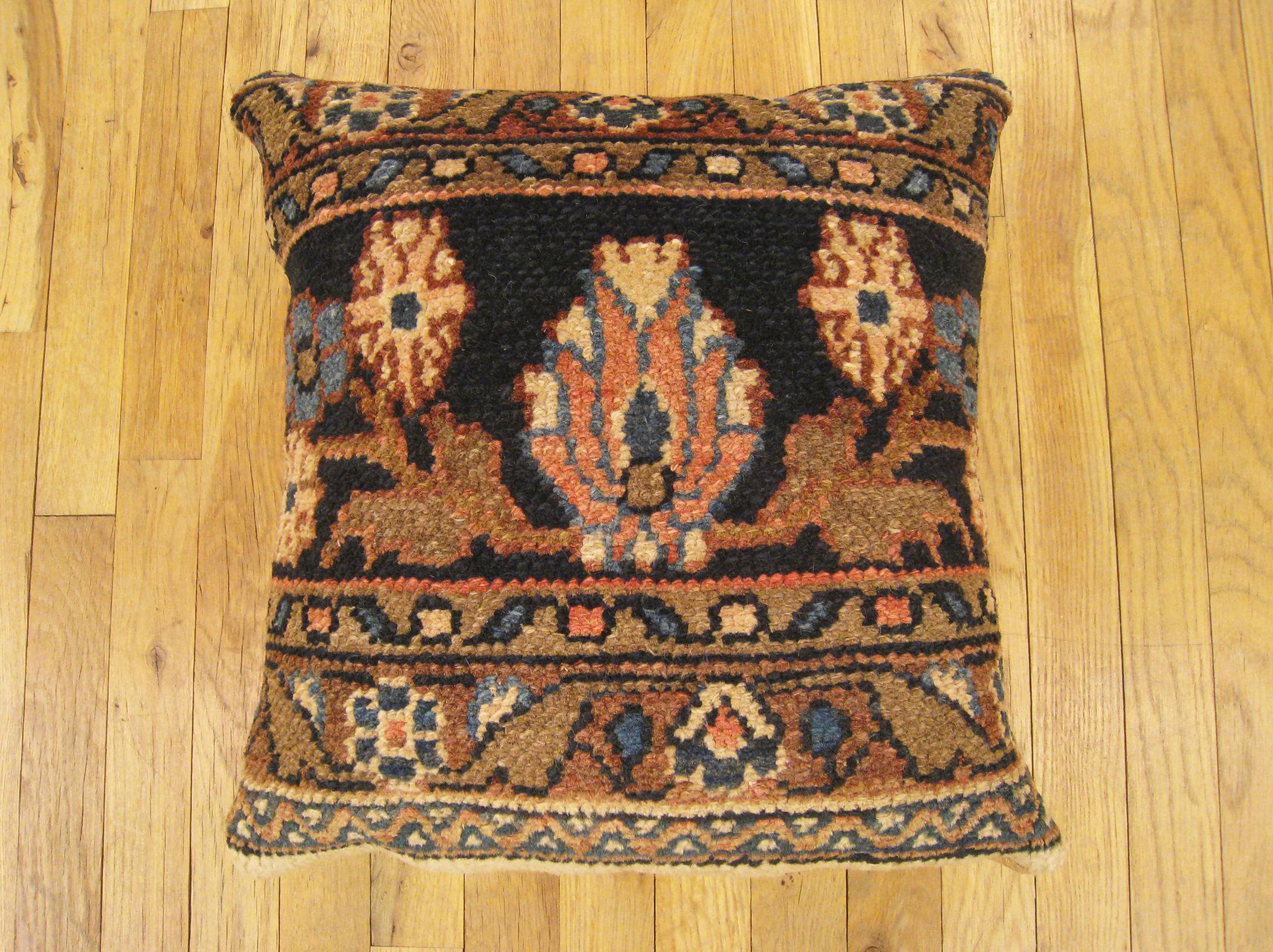A vintage Persian Hamadan oriental carpet pillow, size: 19