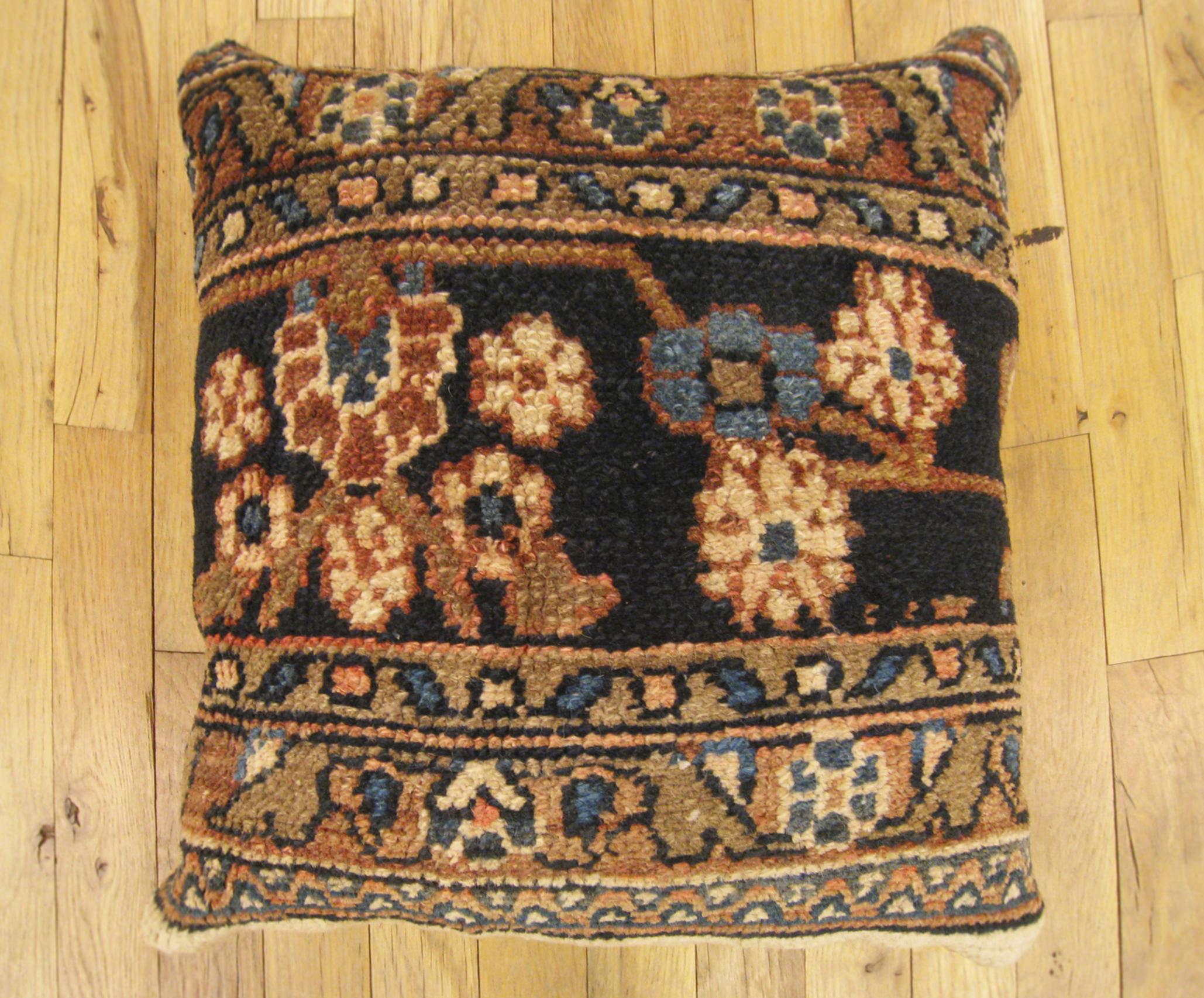 A vintage Persian Hamadan oriental carpet pillow, size 20