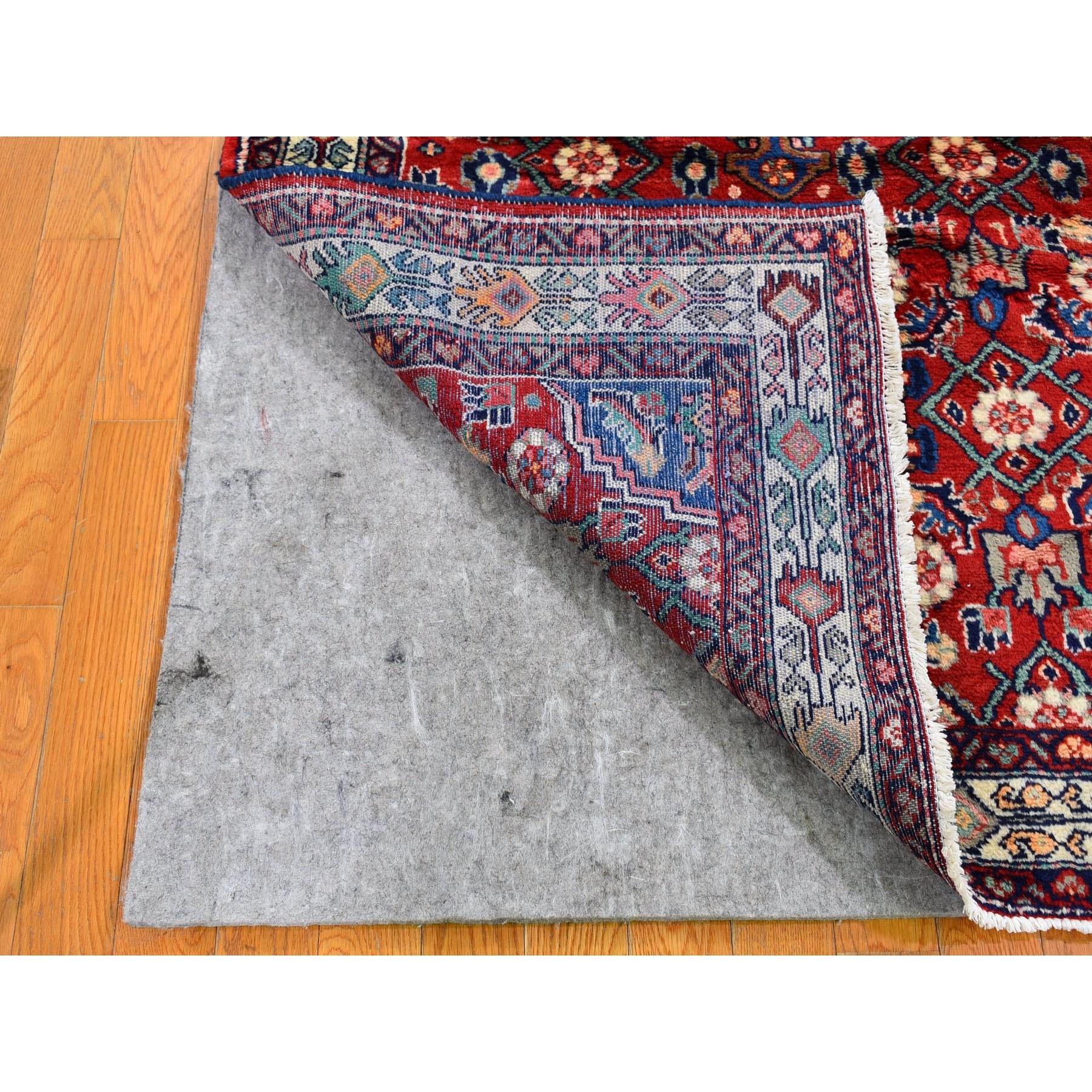 Hand-Knotted Vintage Persian Hamadan Excellent Condition Pure Wool Hand Knotted Oriental Rug For Sale