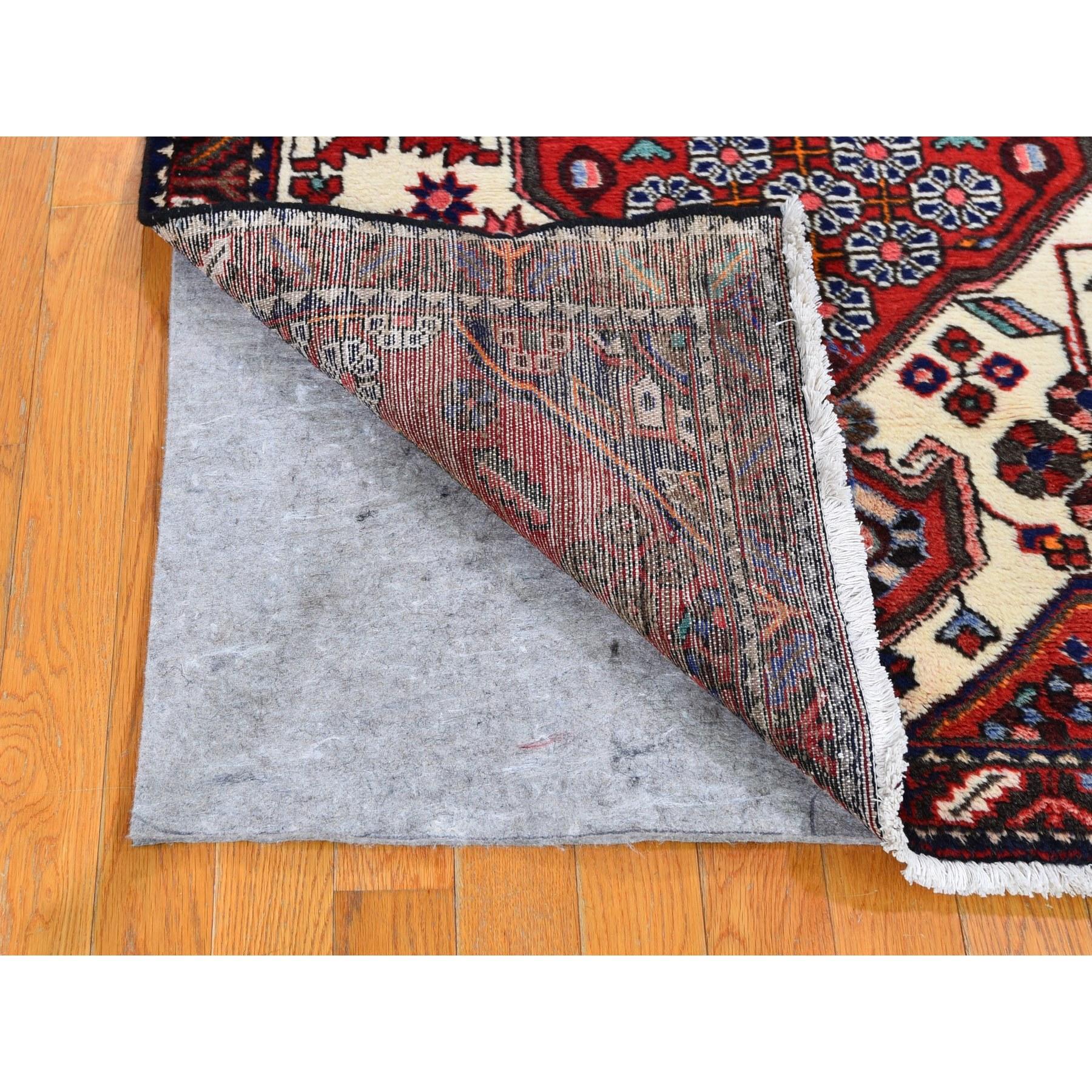 Hand-Knotted Vintage Persian Hamadan Full Pile Organic Wool Hand Knotted Oriental Rug For Sale