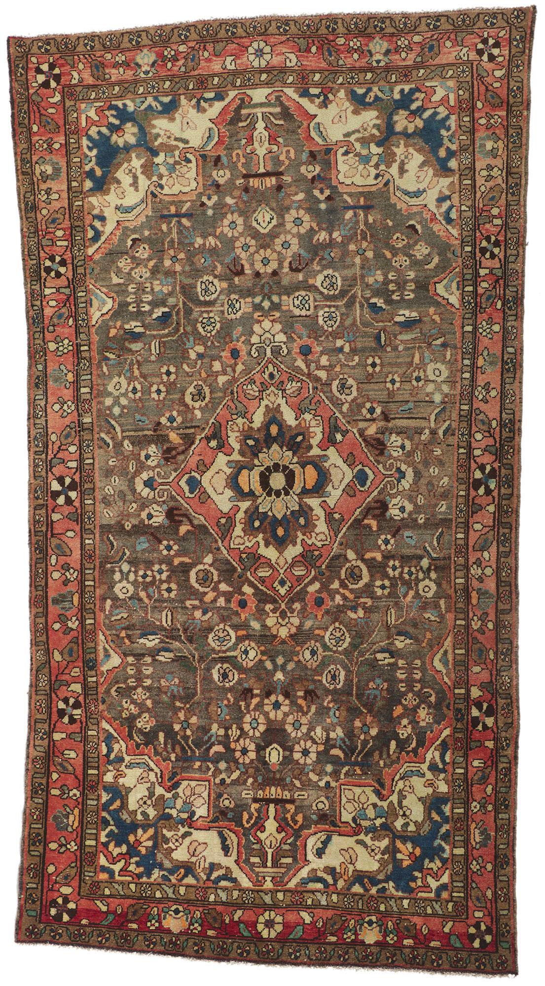Wool Vintage Persian Hamadan Gallery Rug For Sale