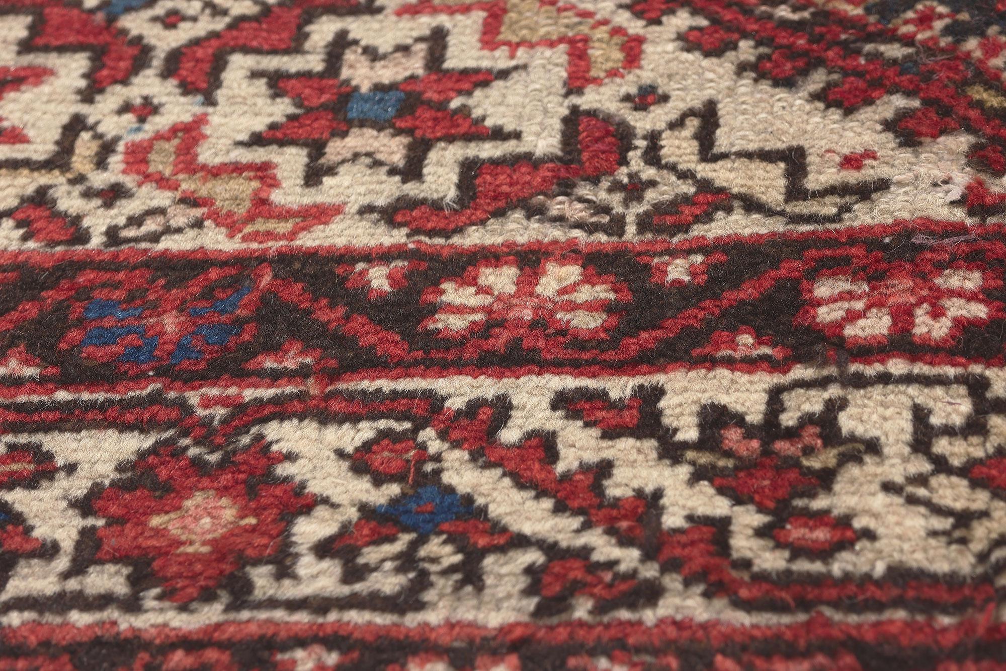 Hand-Knotted Vintage Persian Hamadan Rug, Decidedly Dapper Meets Laid-Back Luxury For Sale