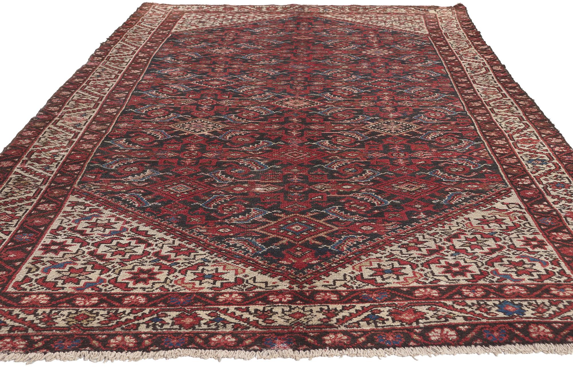 Malayer Tappeto persiano vintage Hamadan, un lusso decisamente elegante e rilassato in vendita