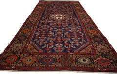 The Midnight Reverie: Vintage Persian Hamadan Masterpiece of Stately Elegance