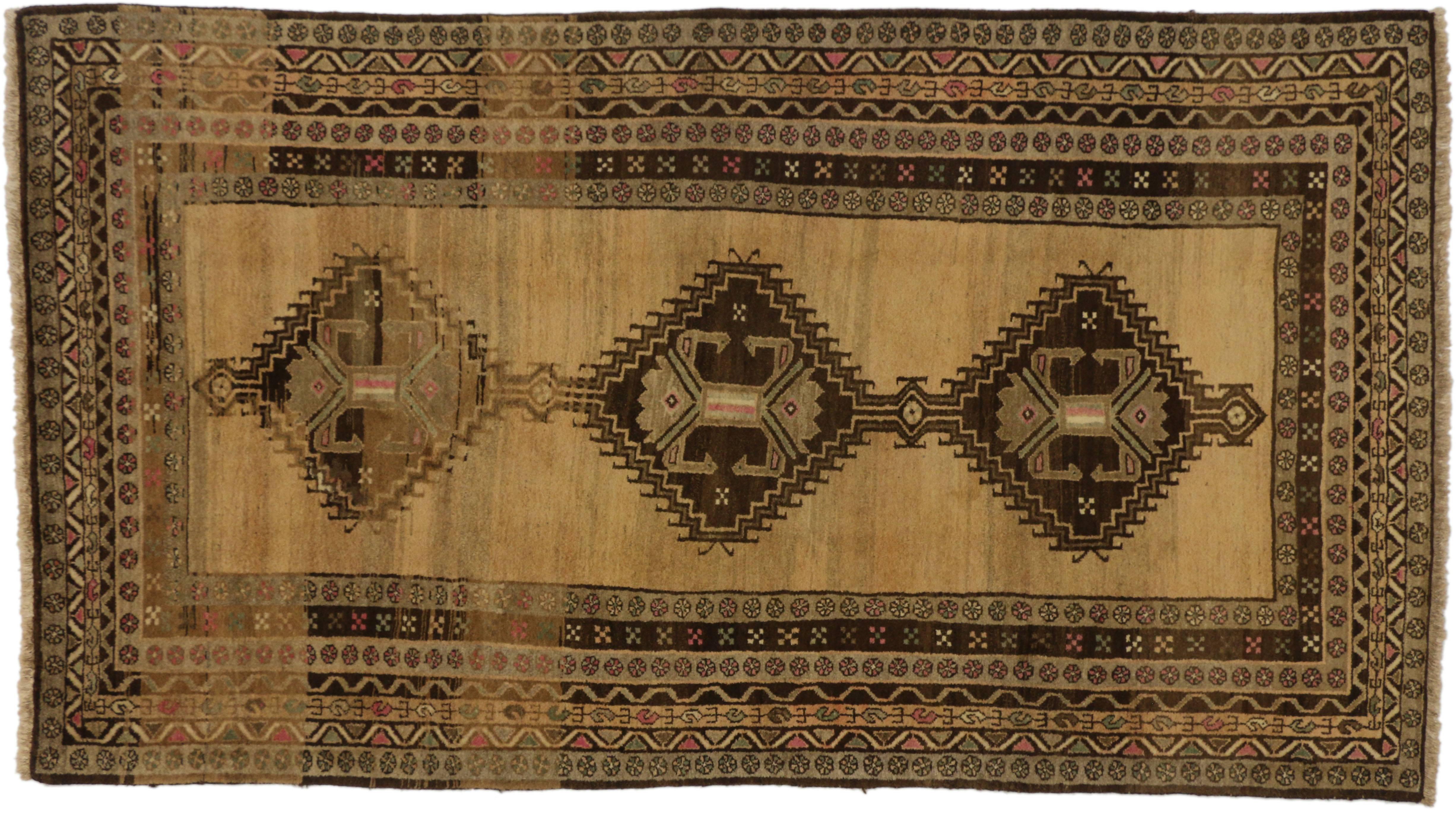 20th Century Vintage Persian Hamadan Gallery Rug with Tribal Style For Sale