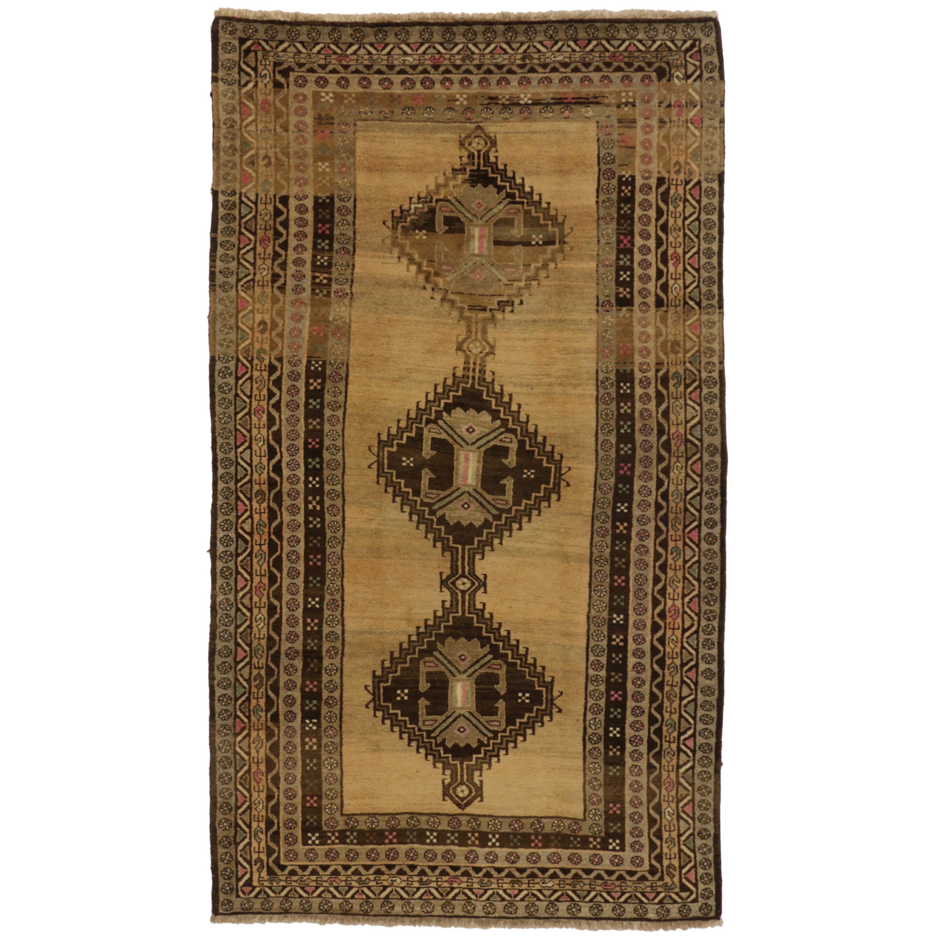 Persischer Hamadan-Galerie-Teppich im Stammesstil, Vintage