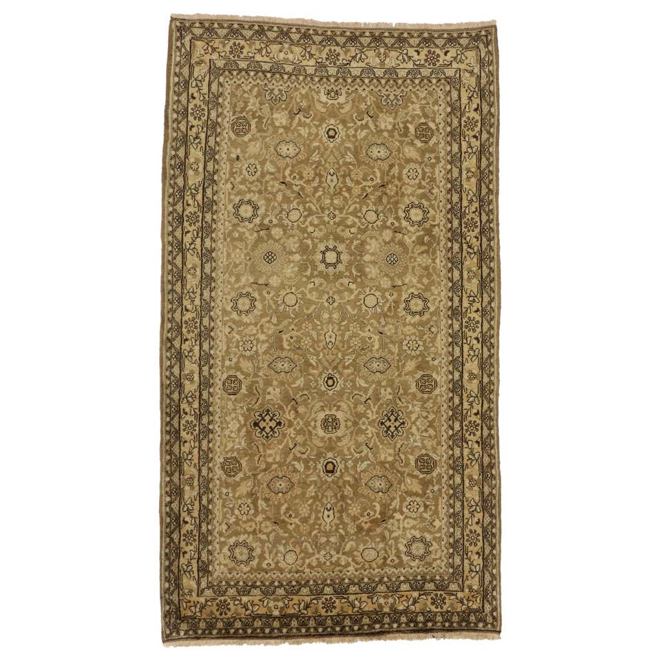 Colnial Style Rug Colonial Revival Style Vintage Persian Mashhad Rug with Warm, Neutral ...