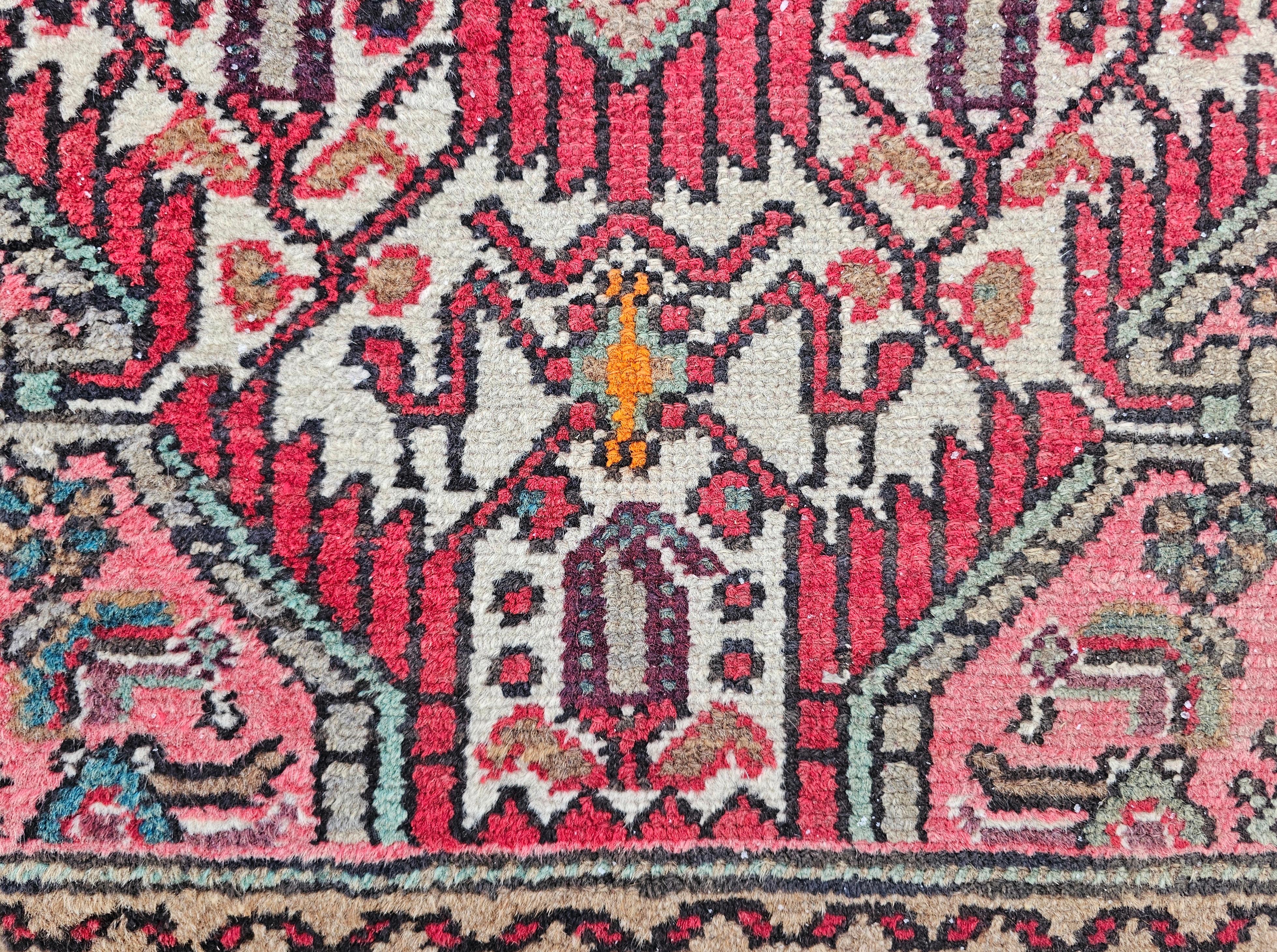Mid-20th Century Vintage Persian Hamadan Hand-Knotted Runner, Iran 1950s For Sale