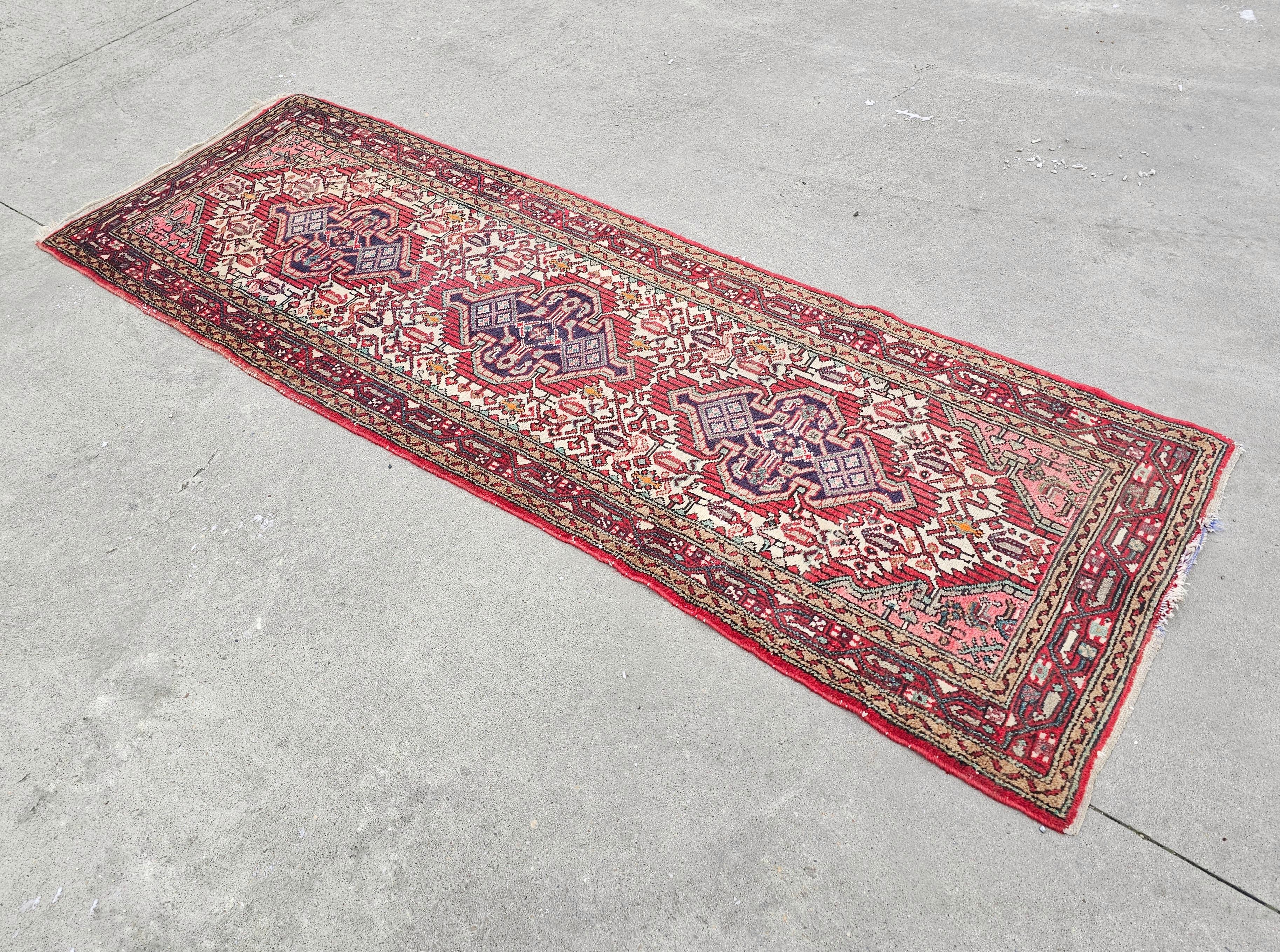 Vintage Persian Hamadan Hand-Knotted Runner, Iran 1950s For Sale 2