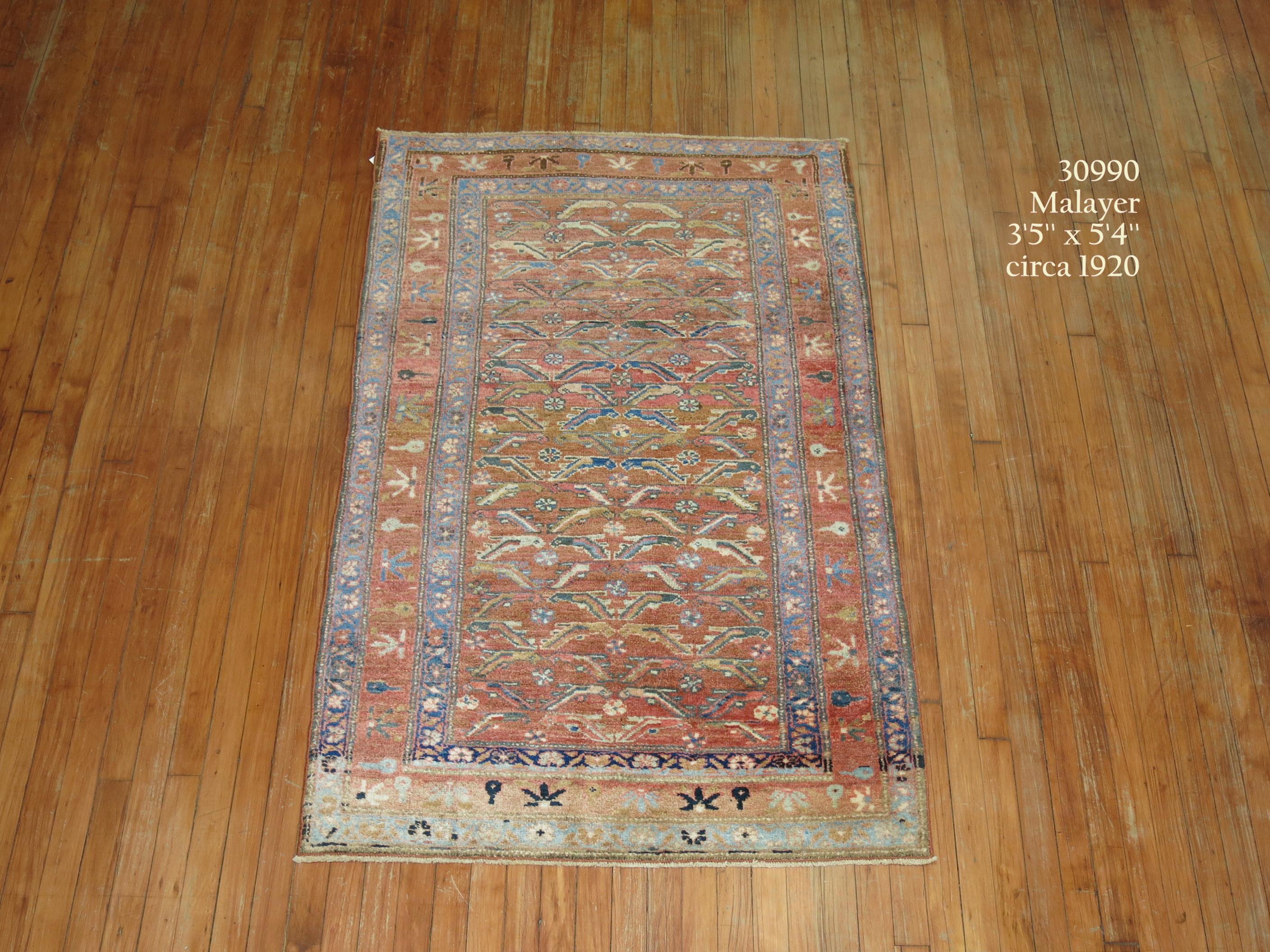 Heriz Serapi Vintage Persian Hamadan Malayer Rug For Sale