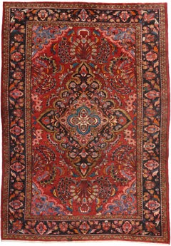Vintage Persian Hamadan Medallion Rug with English Cottage Style