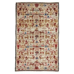 Tapis pictural persan vintage de Hamadan