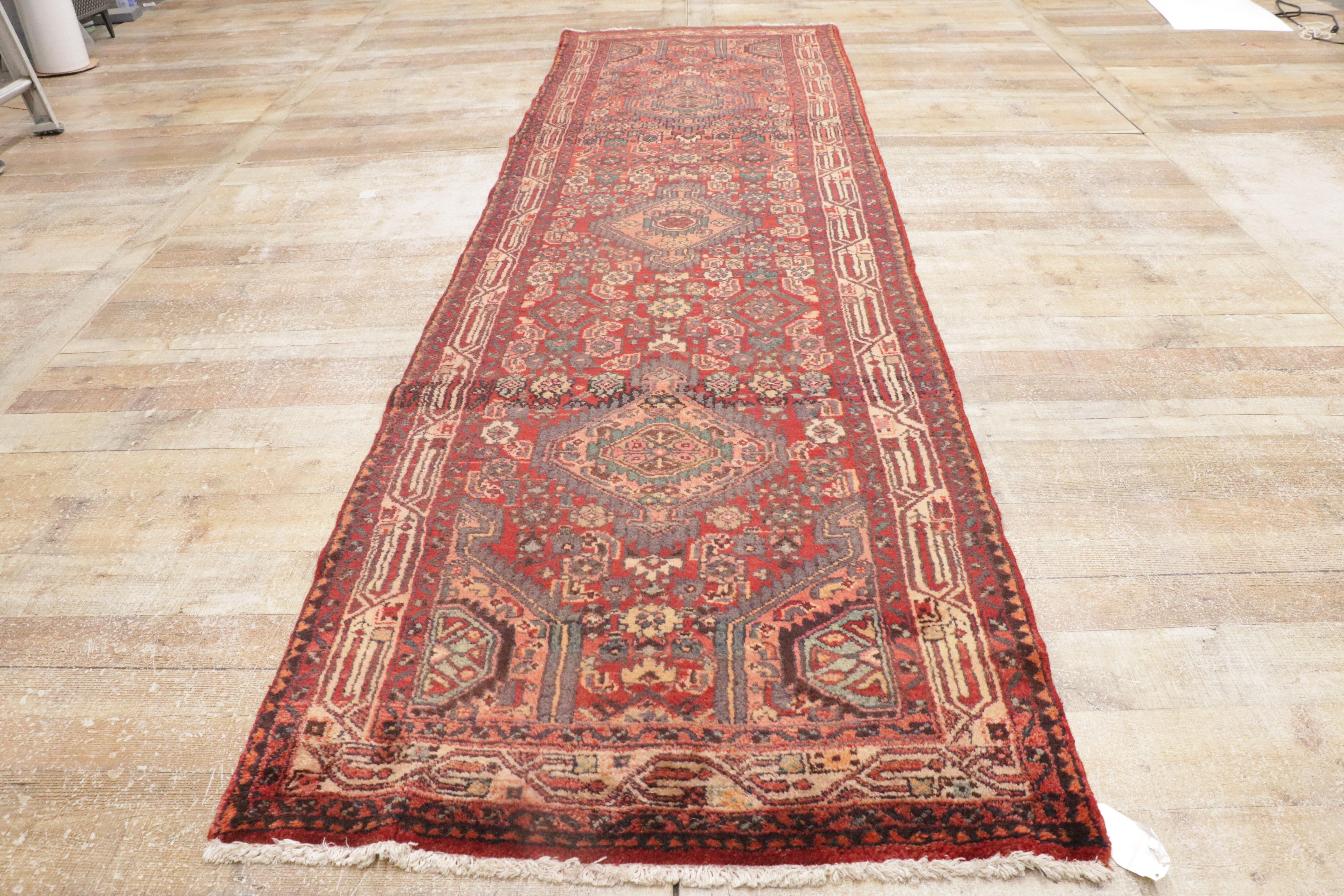 Vintage Persisch Hamadan Teppich Teppich Läufer 5