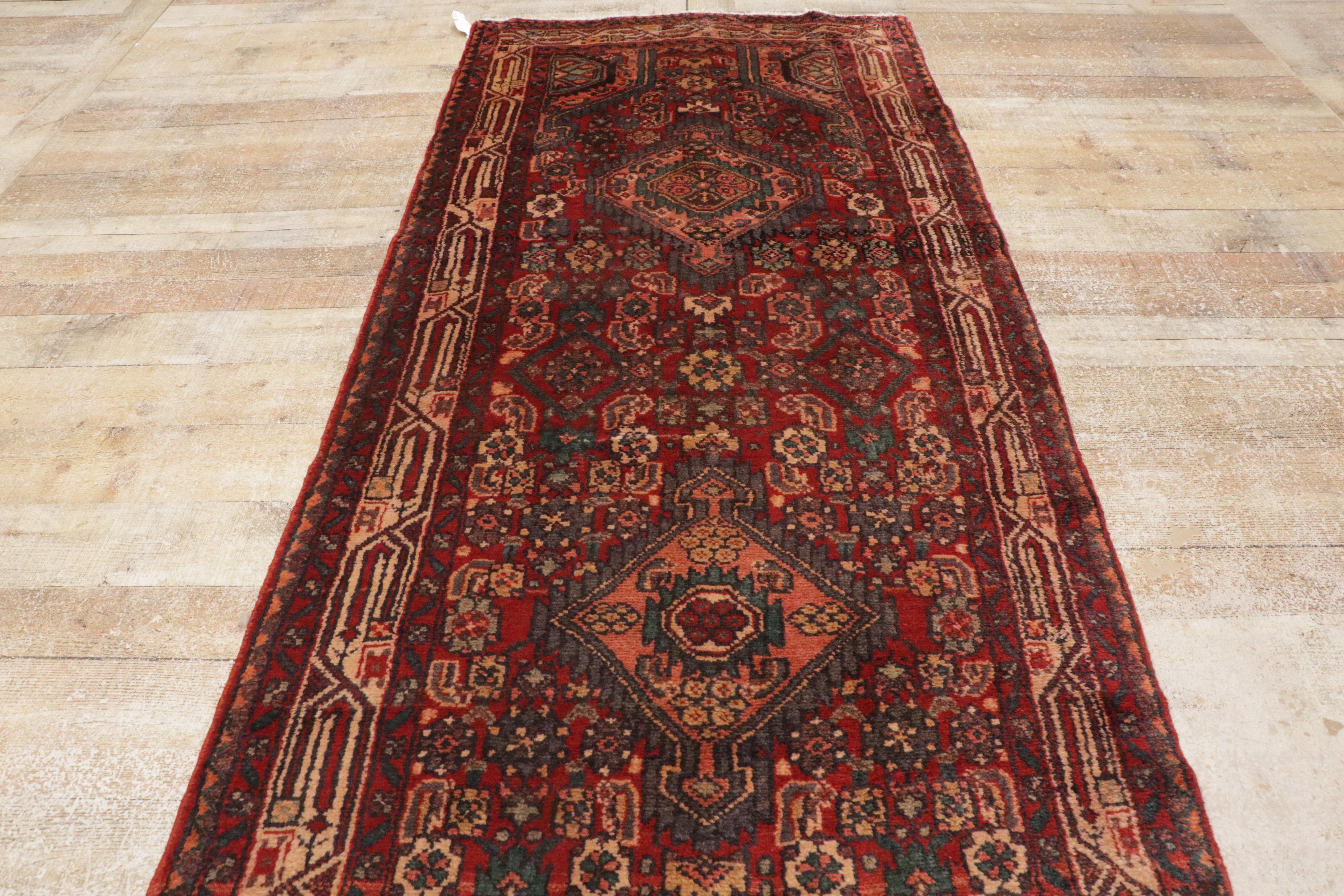 Vintage Persisch Hamadan Teppich Teppich Läufer 7