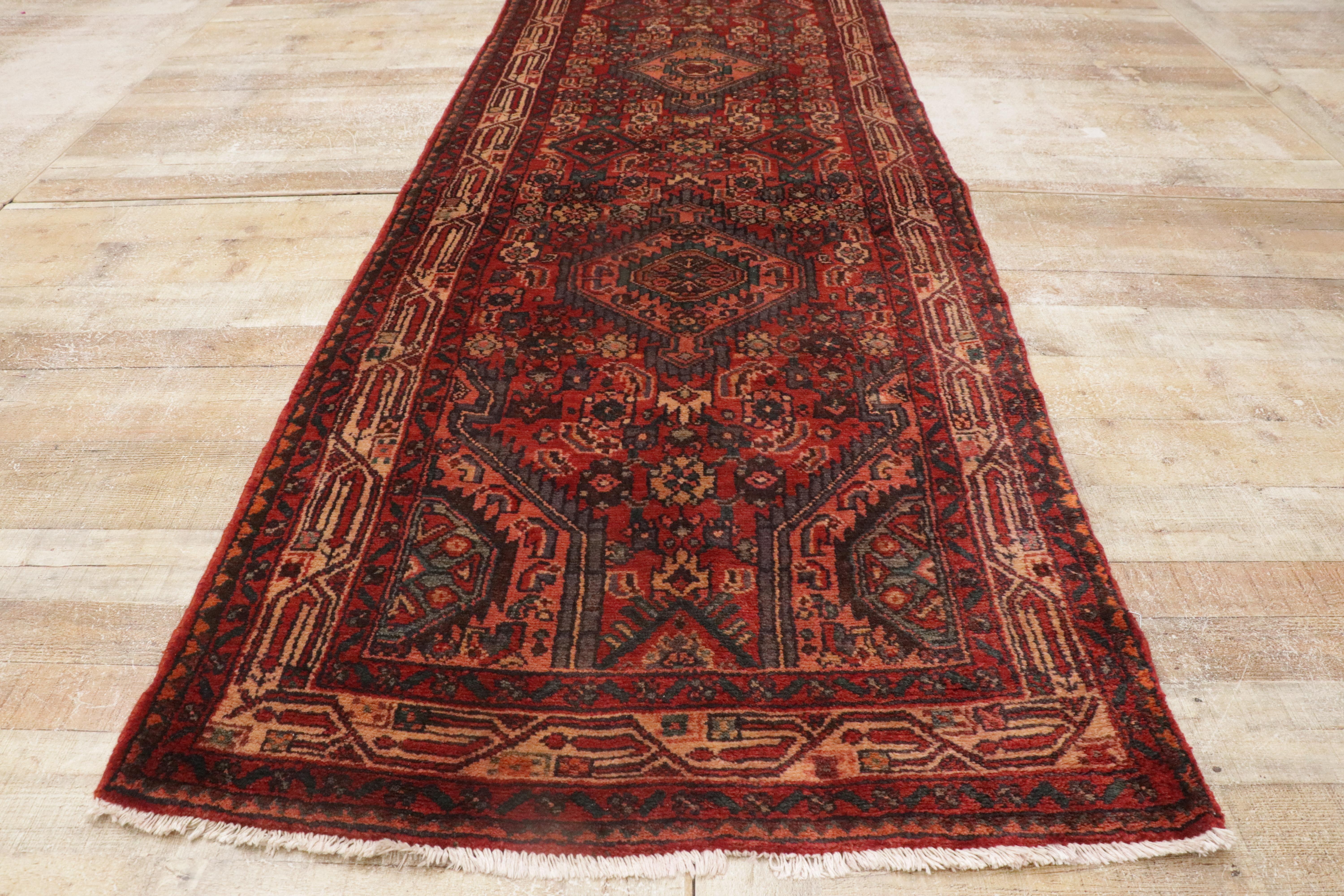 Vintage Persisch Hamadan Teppich Teppich Läufer 8