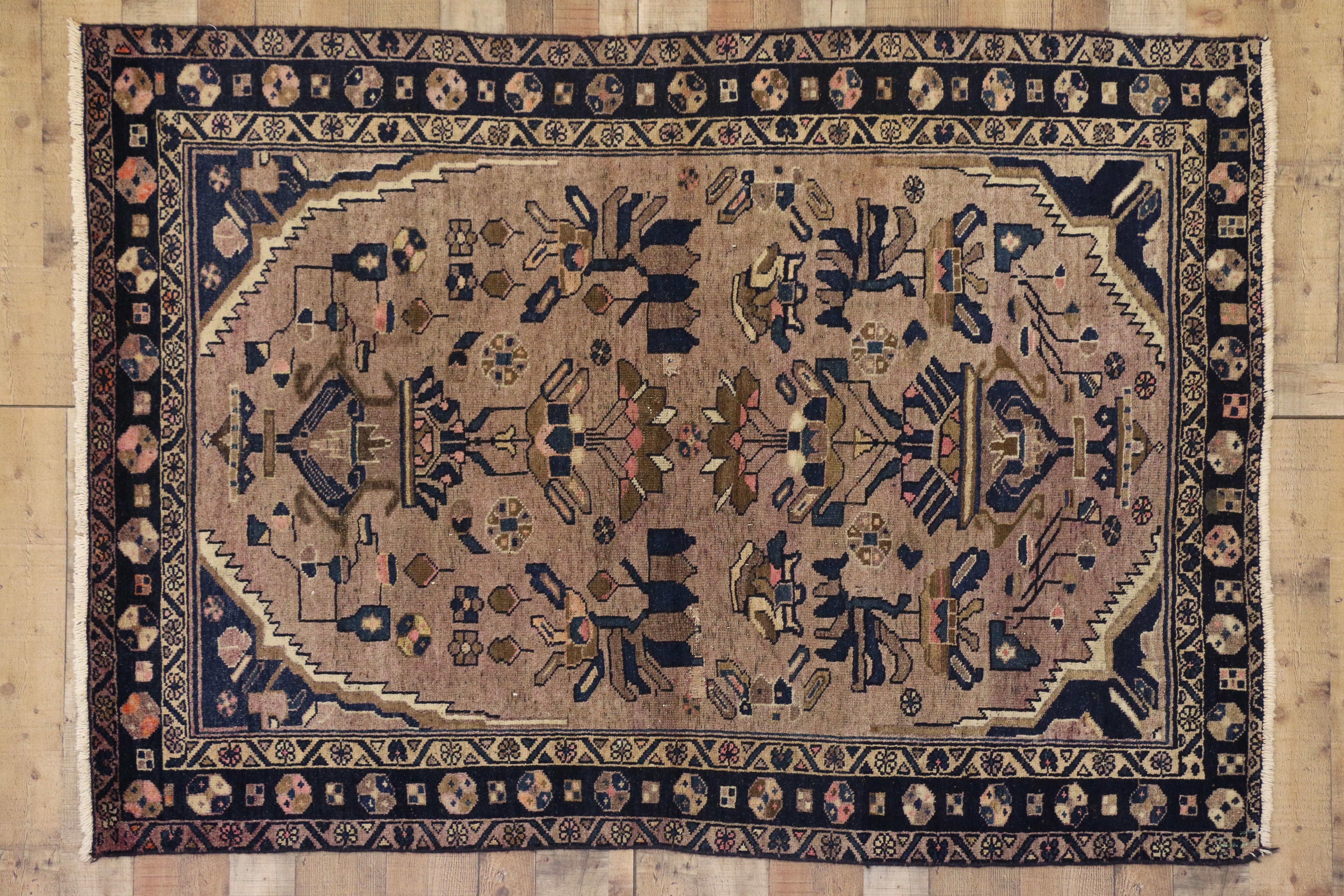 20ième siècle Tapis persan vintage Hamadan, tapis d'entrée ou de salon en vente