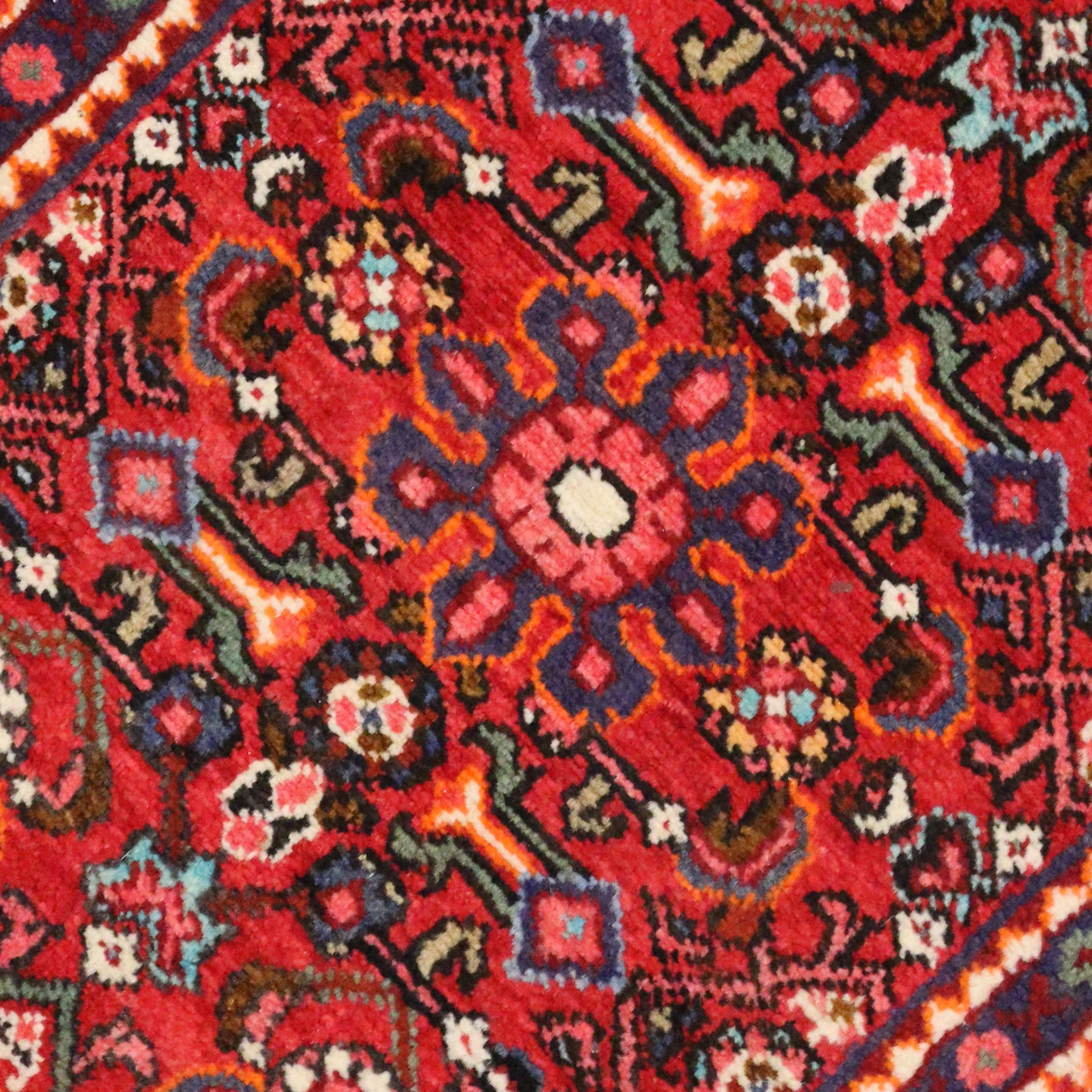 Hand-Knotted Vintage Persian Hamadan Rug for Kitchen, Bathroom, Foyer or Entry Rug For Sale