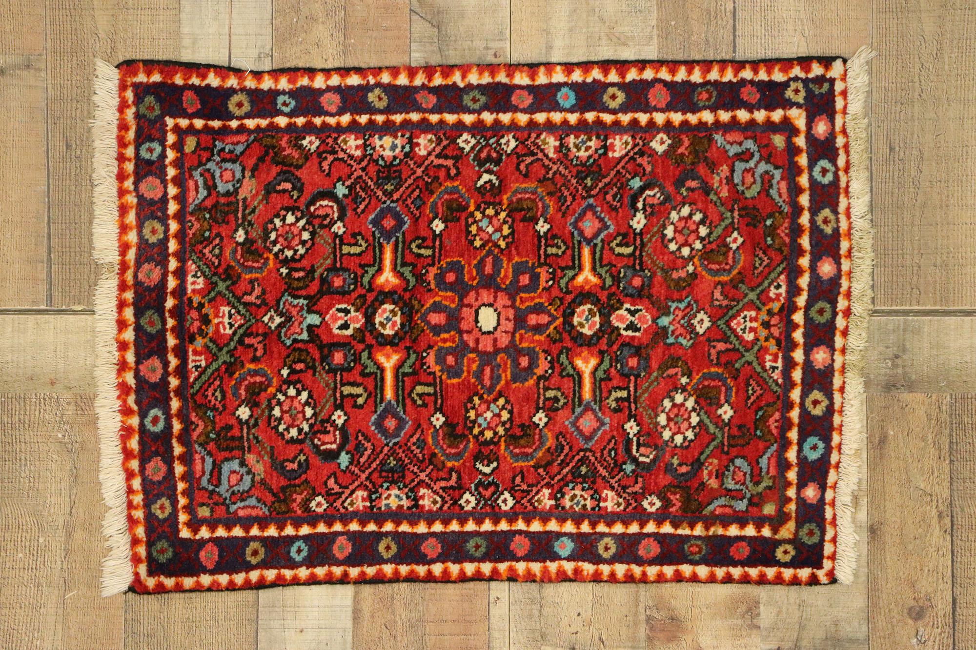 1970's Persian Mazlaghan Hamadan Carpet with Modern Style For Sale 1