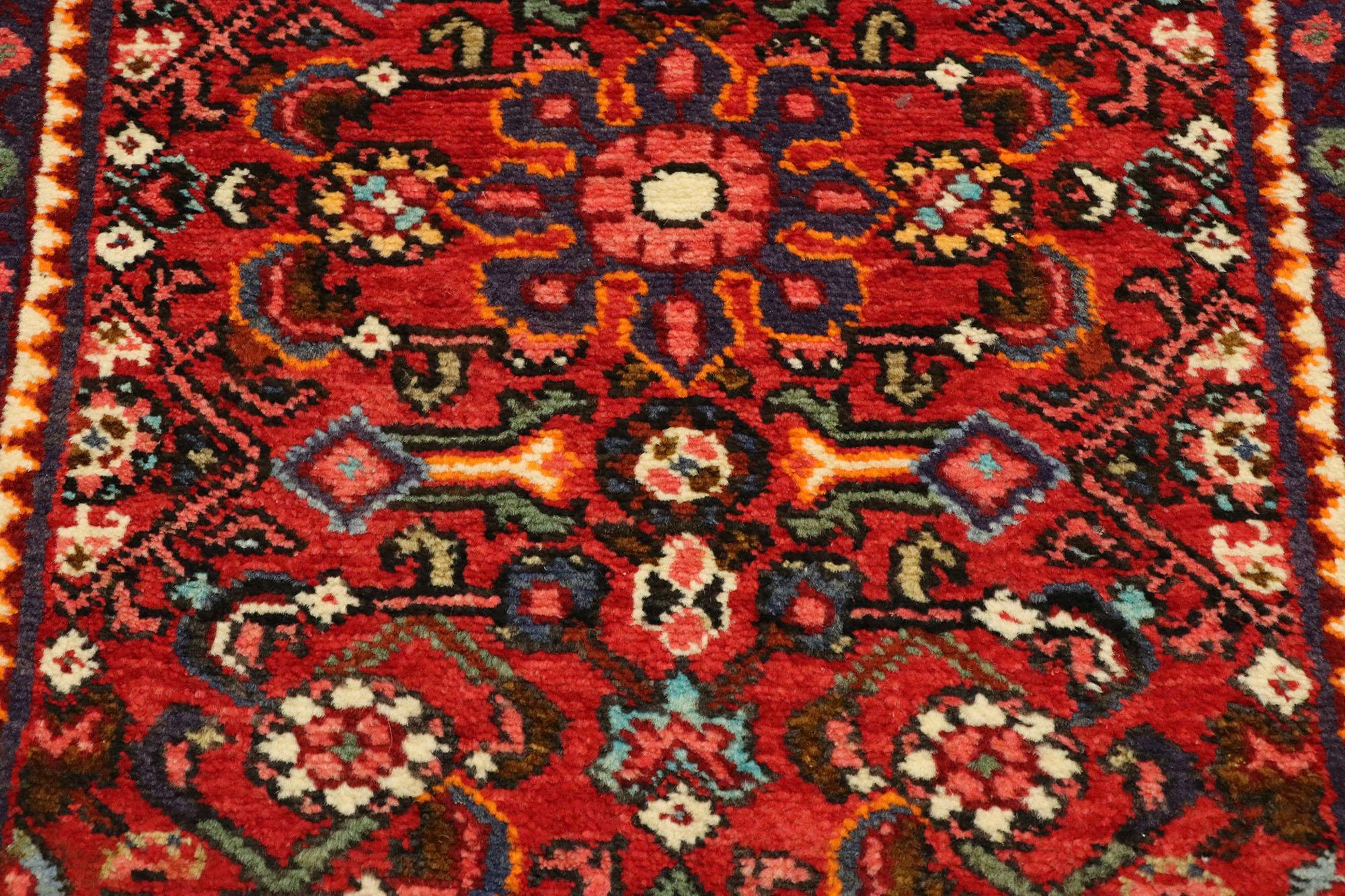 Hand-Knotted 1970's Persian Mazlaghan Hamadan Carpet with Modern Style For Sale