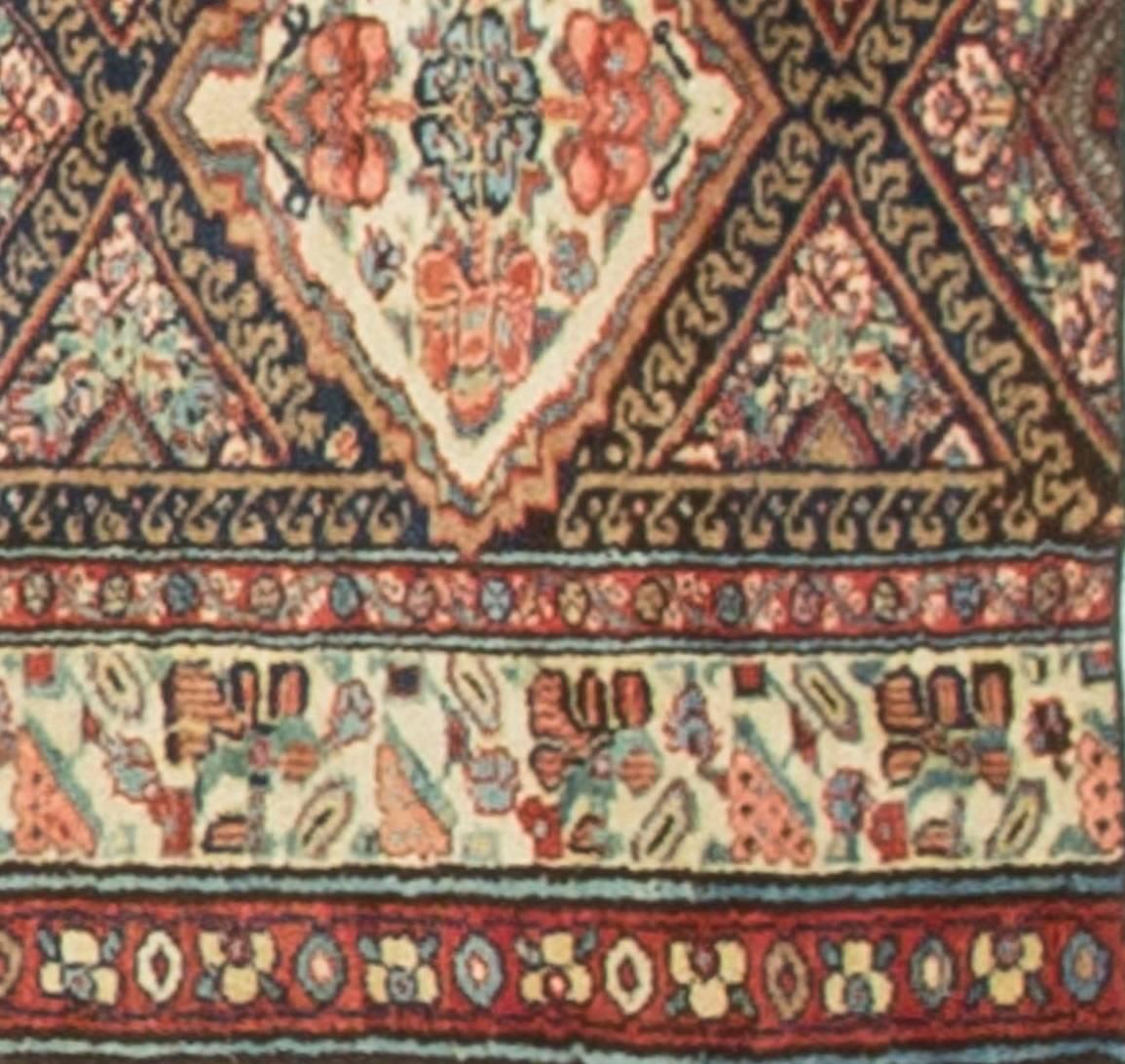 Vintage Persian Hamadan, circa 1940. This is a fragment of a larger rug. 
 