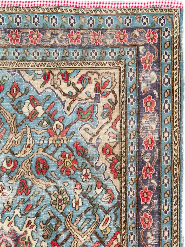 Hand-Knotted Vintage Persian Hamadan Rug For Sale