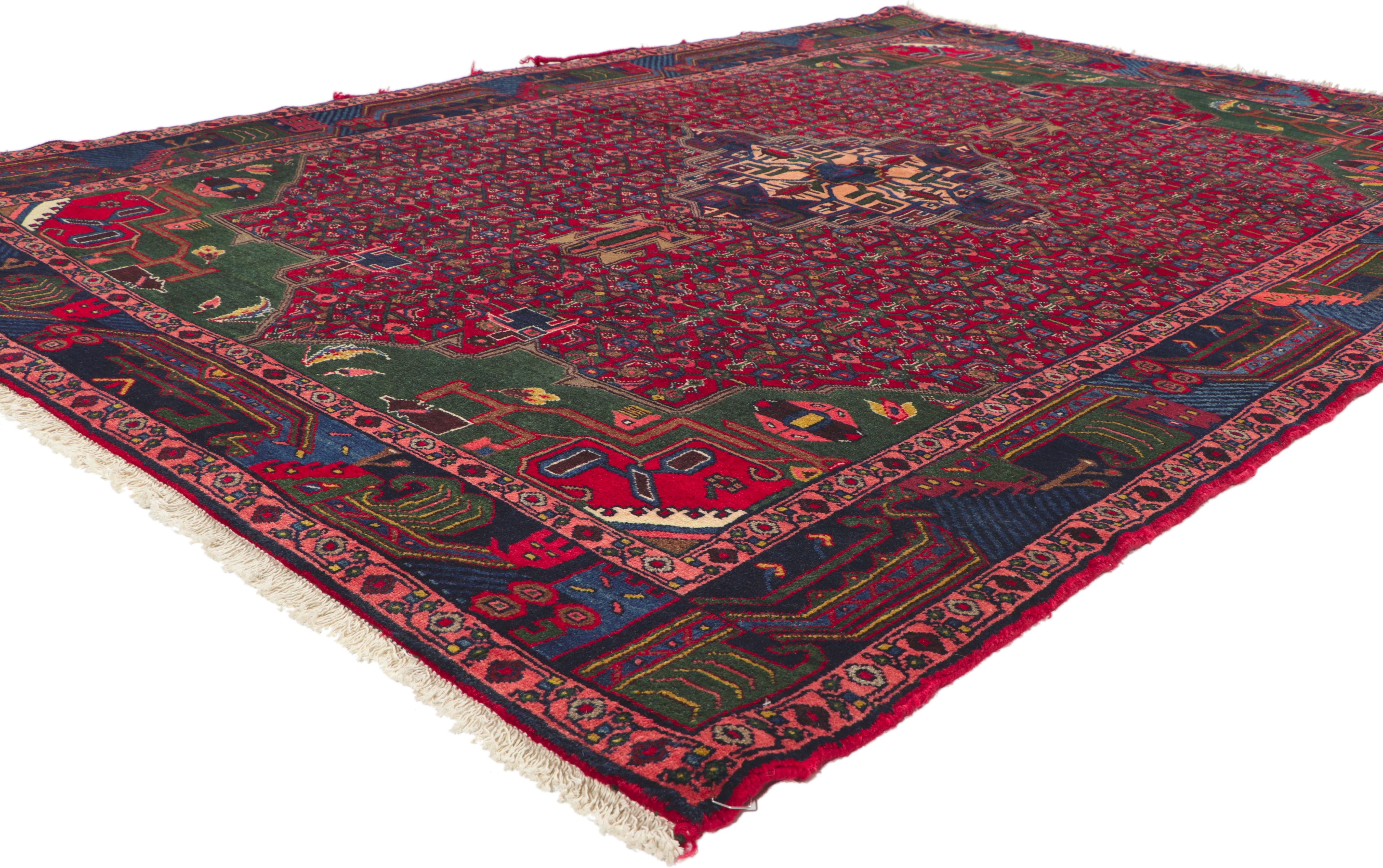Alter persischer Hamadan-Teppich (Persisch) im Angebot