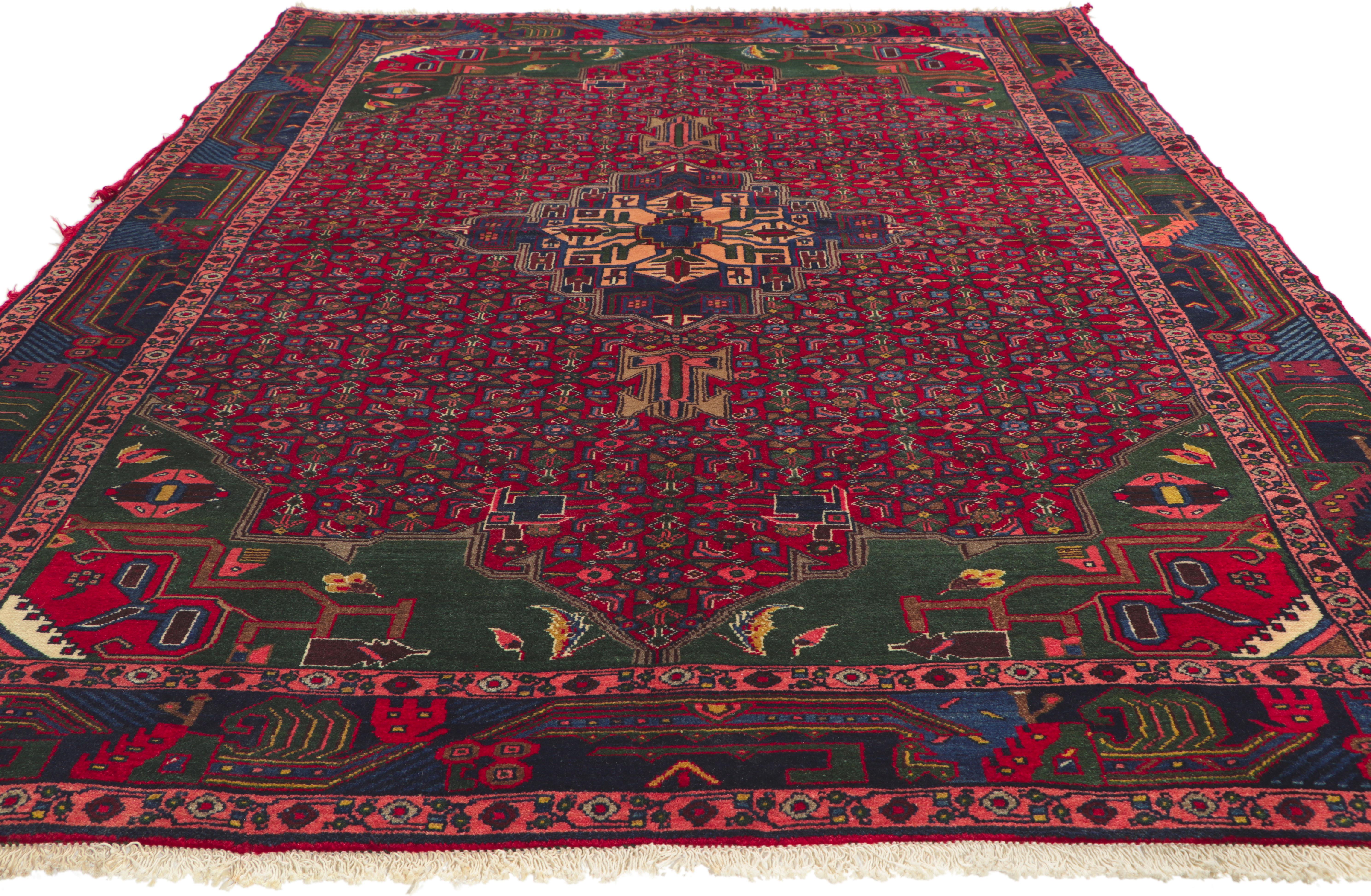 Vintage Persian Hamadan Rug For Sale 2