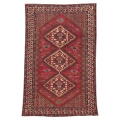 Vintage Persian Hamadan Rug, Nomadic Charm Meets Decidedly Dramatic