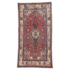 Vintage Persian Hamadan Rug, Patriotic Flair Meets Preppy Formality