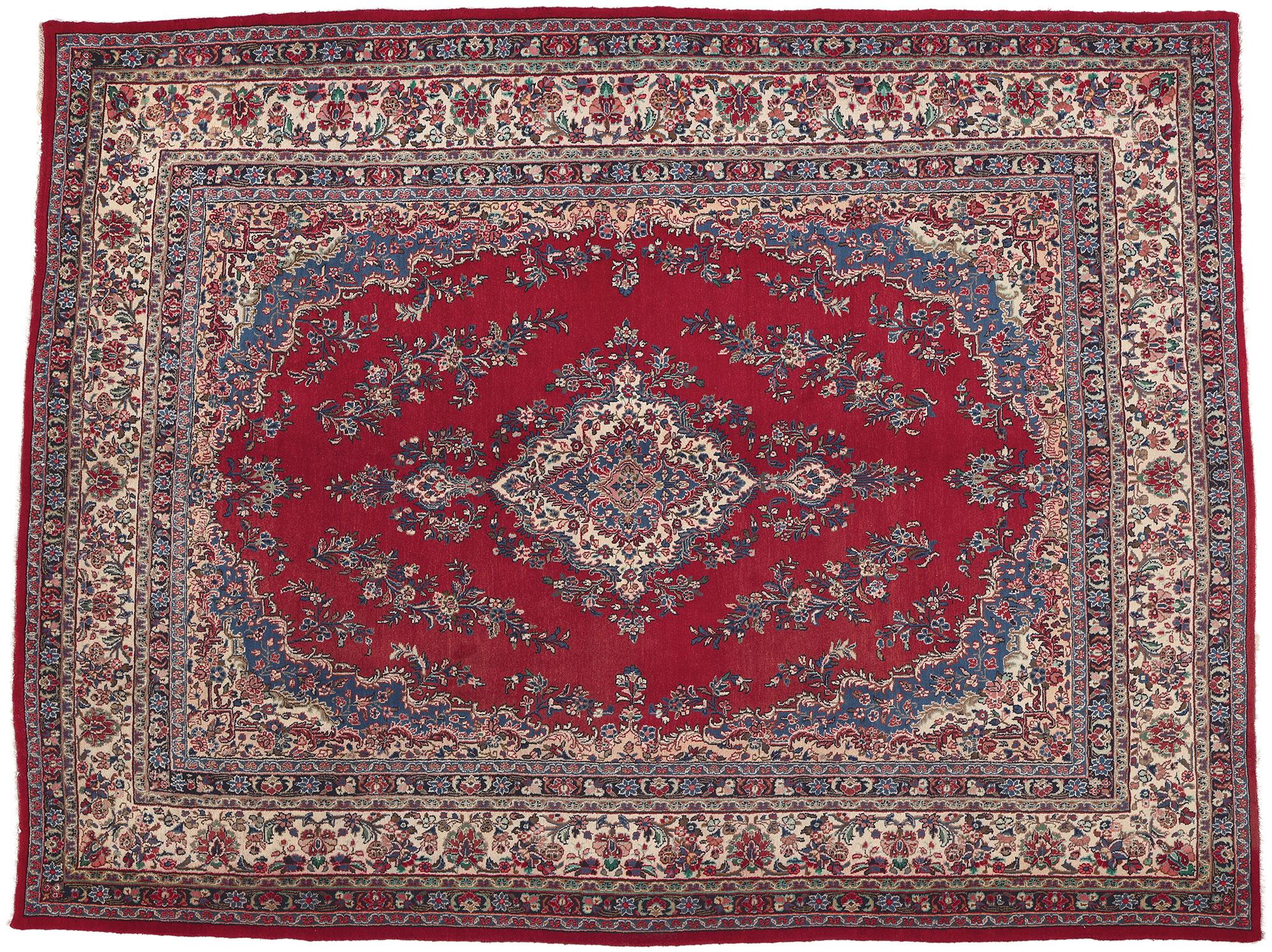 Vintage Persian Hamadan Rug, Stately Decadence Meets Luxurious Jacobean Style For Sale 3