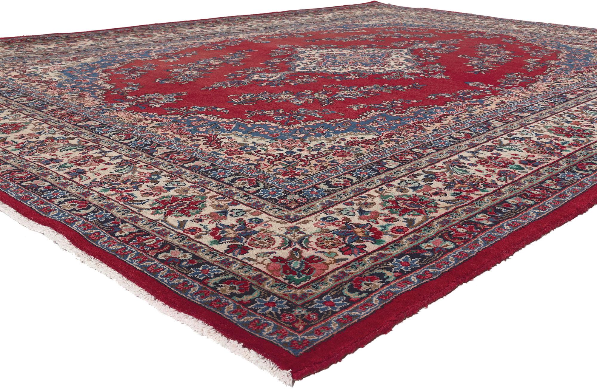 74988 Vintage Persian Hamadan Rug, 09'02 x 12'02.
Stately decadence meets luxurious Jacobean style in this vintage Persian Hamadan rug. The ornate floral design elements and rich colors woven into this piece work together ​evoking a timeless sense