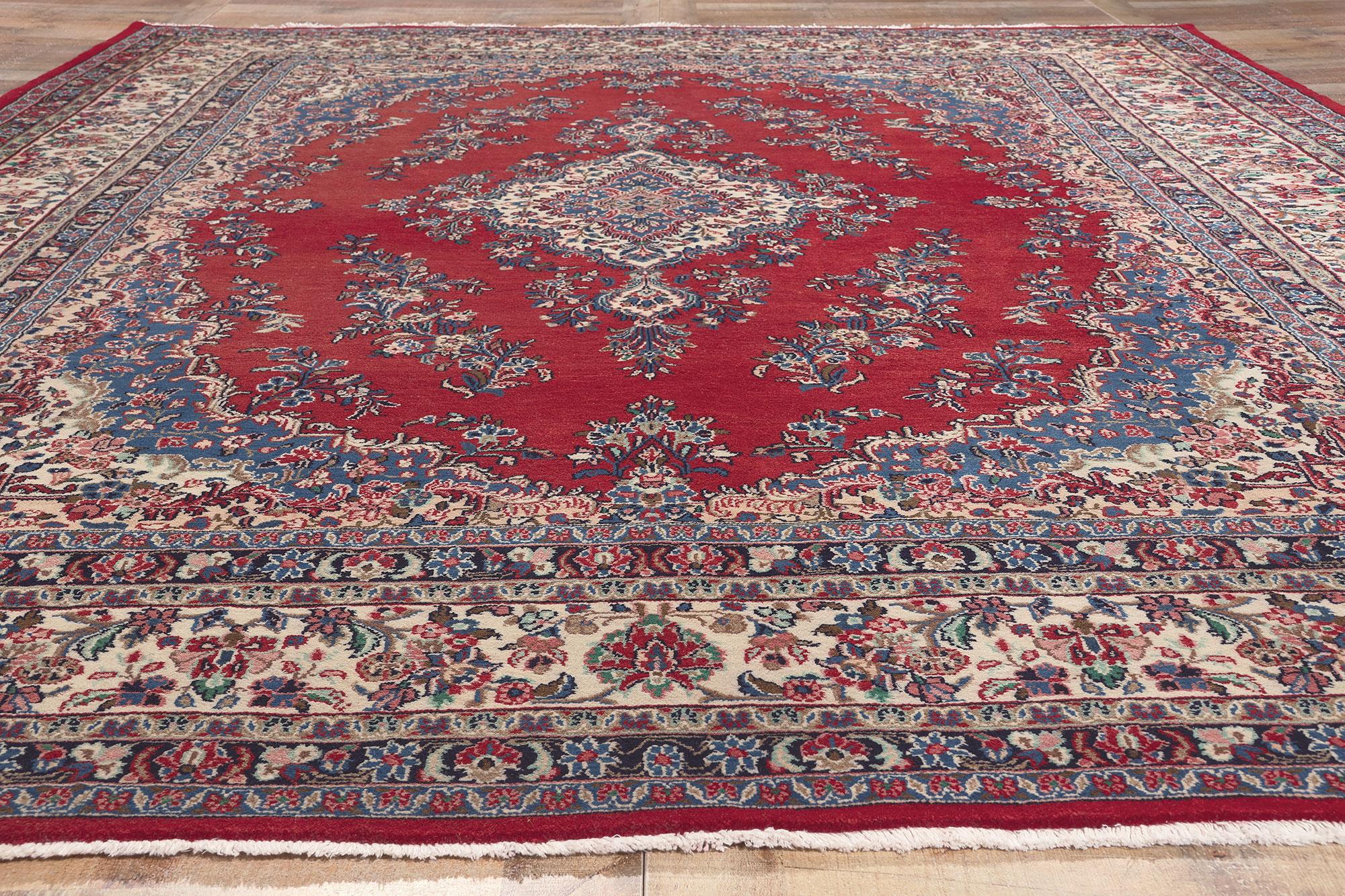 Vintage Persian Hamadan Rug, Stately Decadence Meets Luxurious Jacobean Style For Sale 1