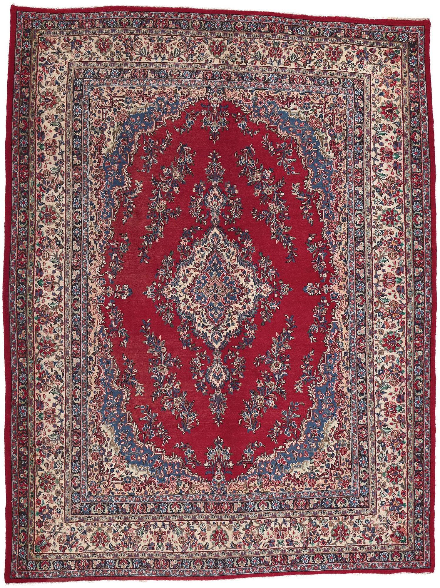 Vintage Persian Hamadan Rug, Stately Decadence Meets Luxurious Jacobean Style