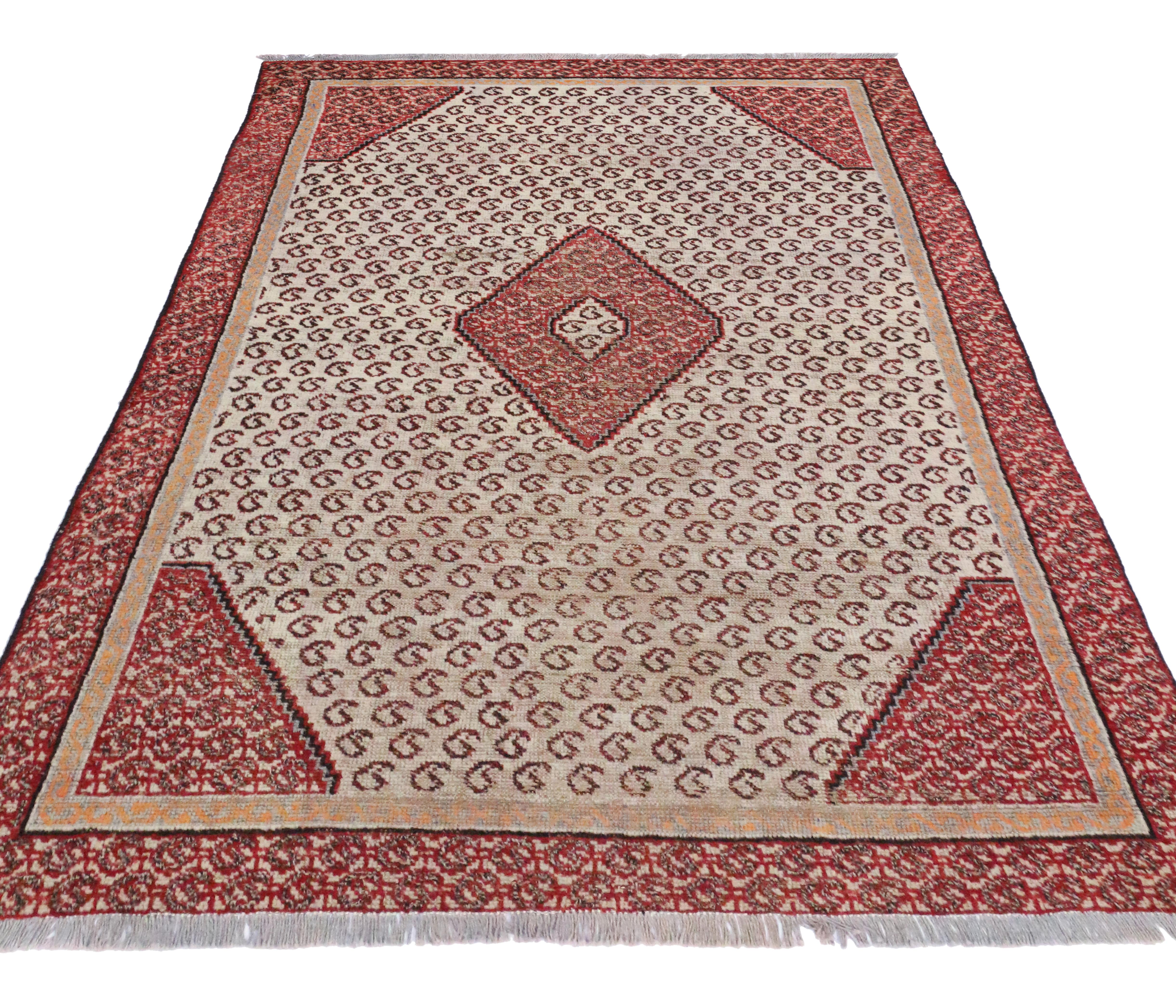 Modern Vintage Persian Hamadan Rug with All-Over Boteh For Sale