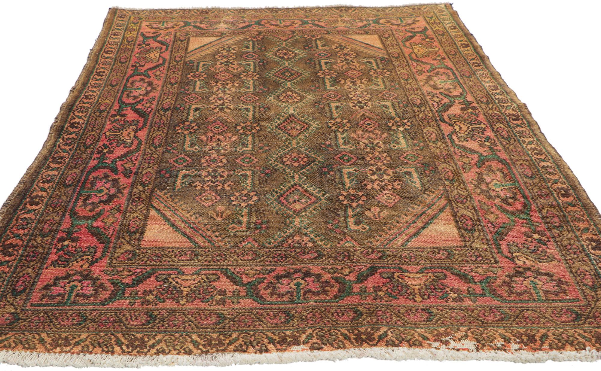 Malayer Vintage Persian Hamadan Rug with Herati Design For Sale