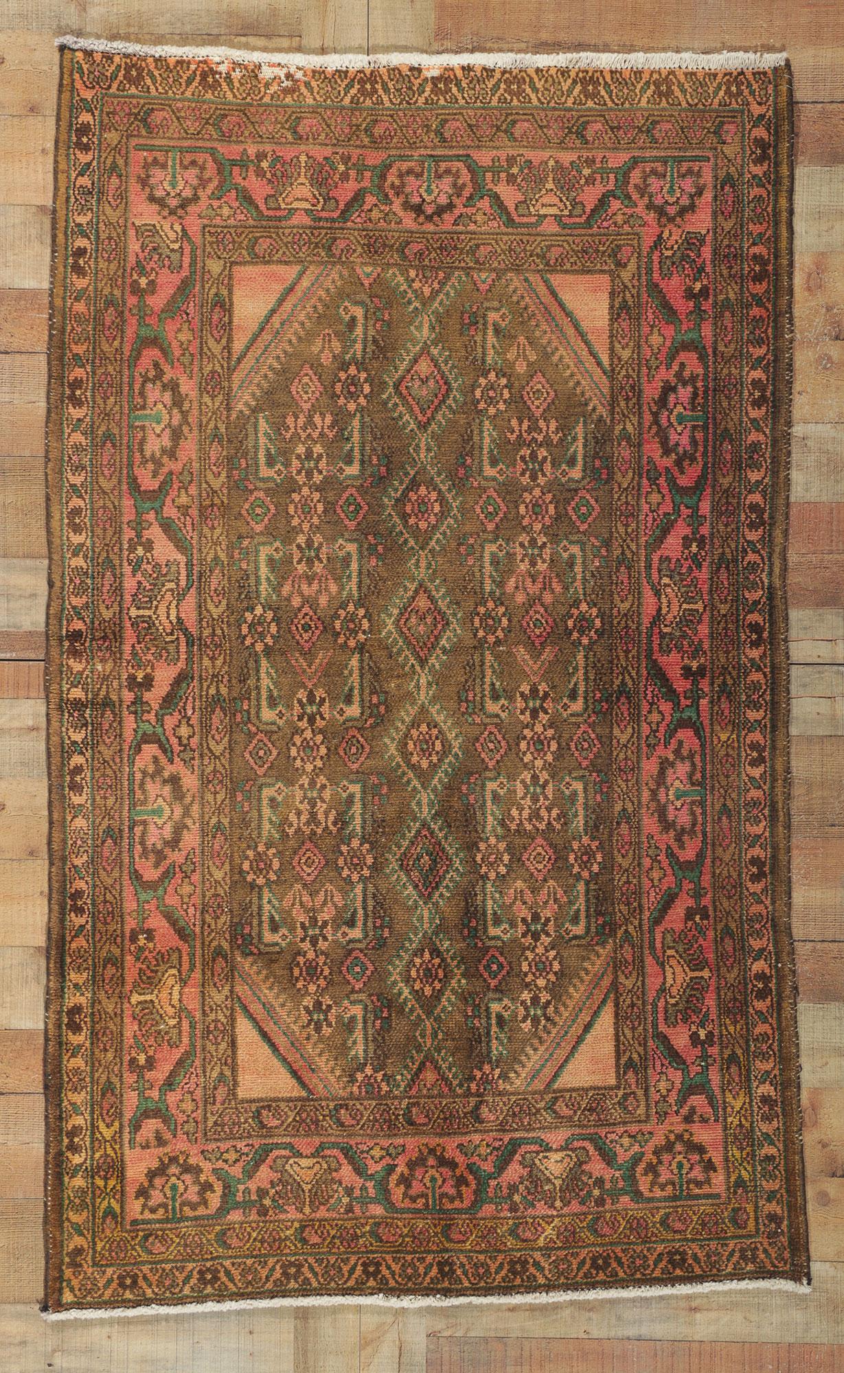 20th Century Vintage Persian Hamadan Rug with Herati Design For Sale