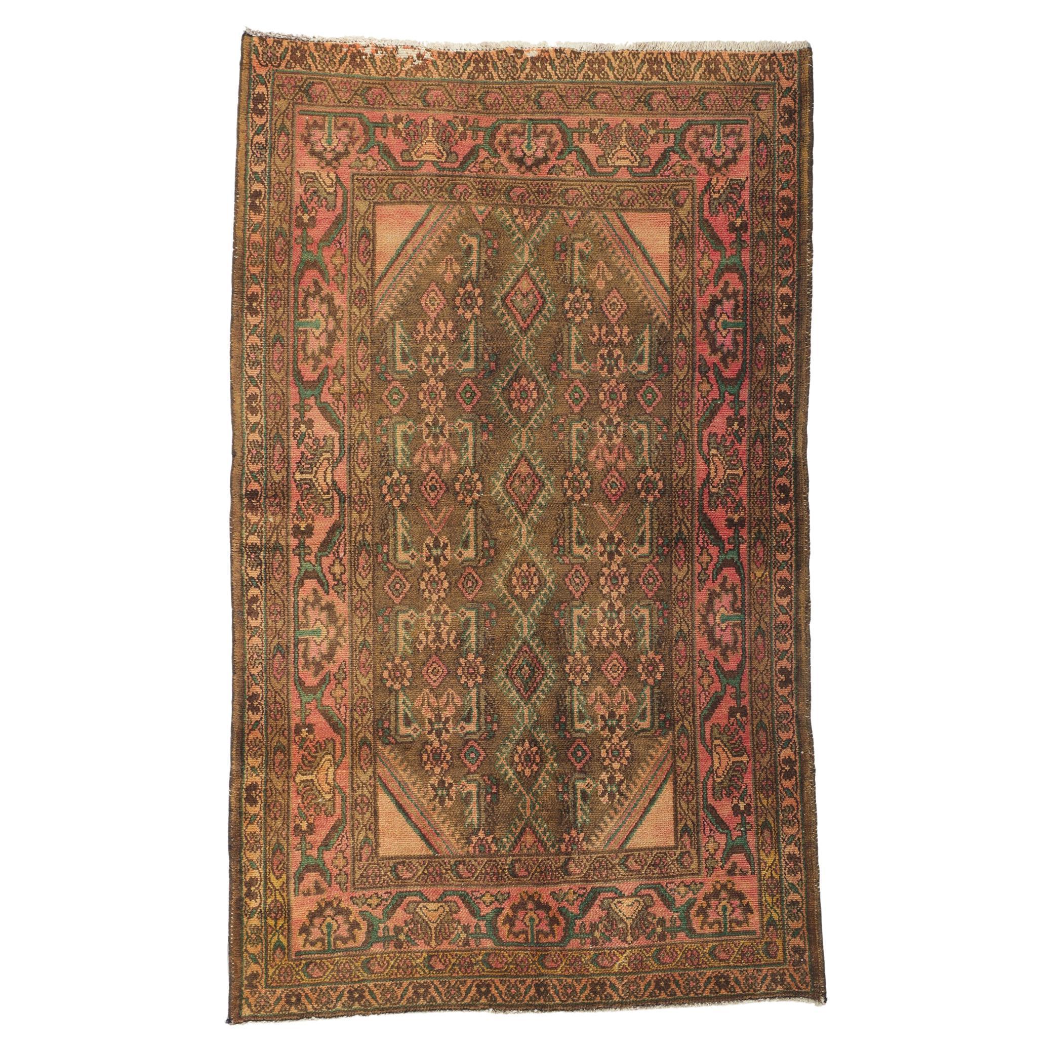 Tapis persan vintage Hamadan avec motif Herati