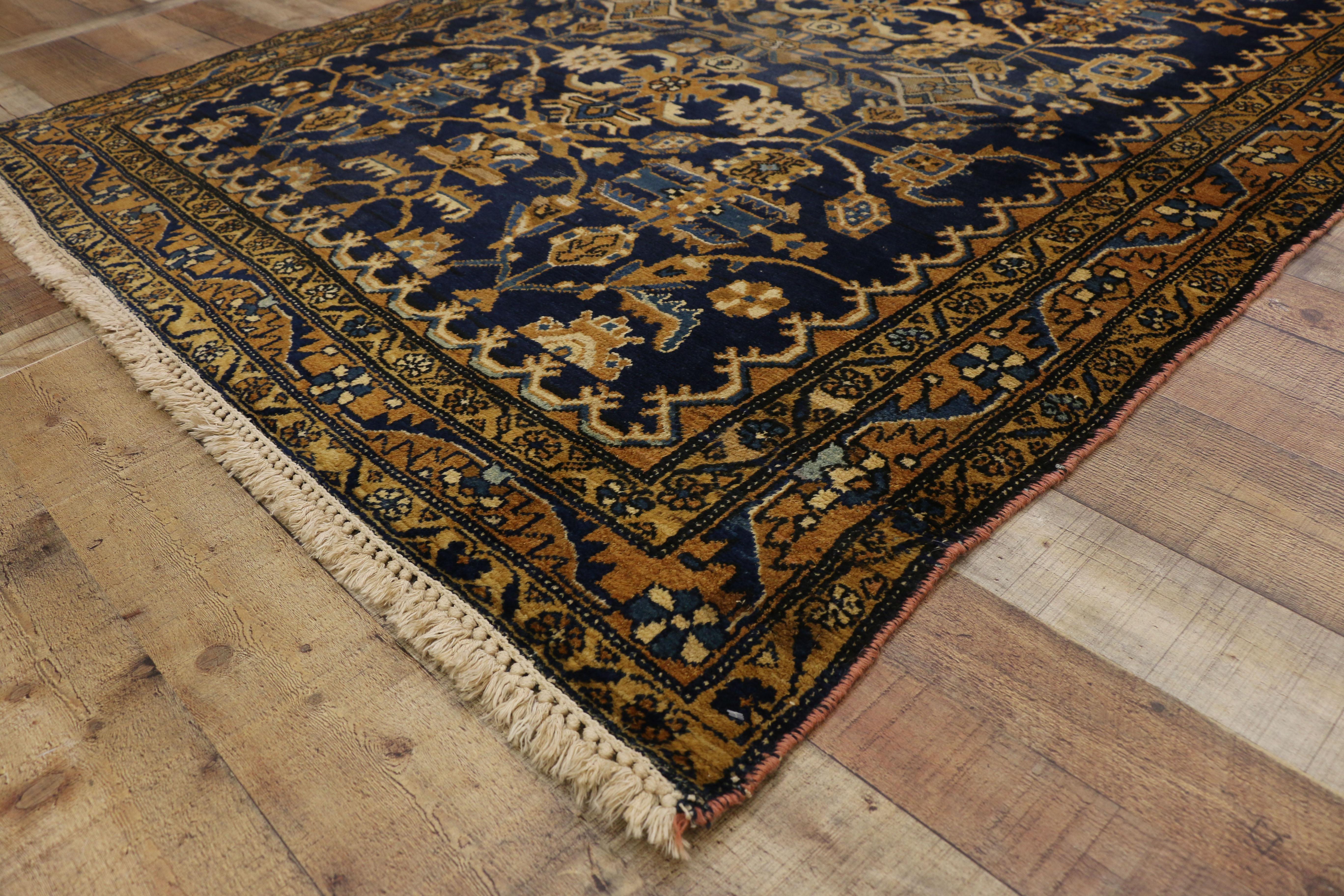 20th Century Vintage Persian Hamadan Rug with Hollywood Regency Style, Foyer or Entryway Rug For Sale