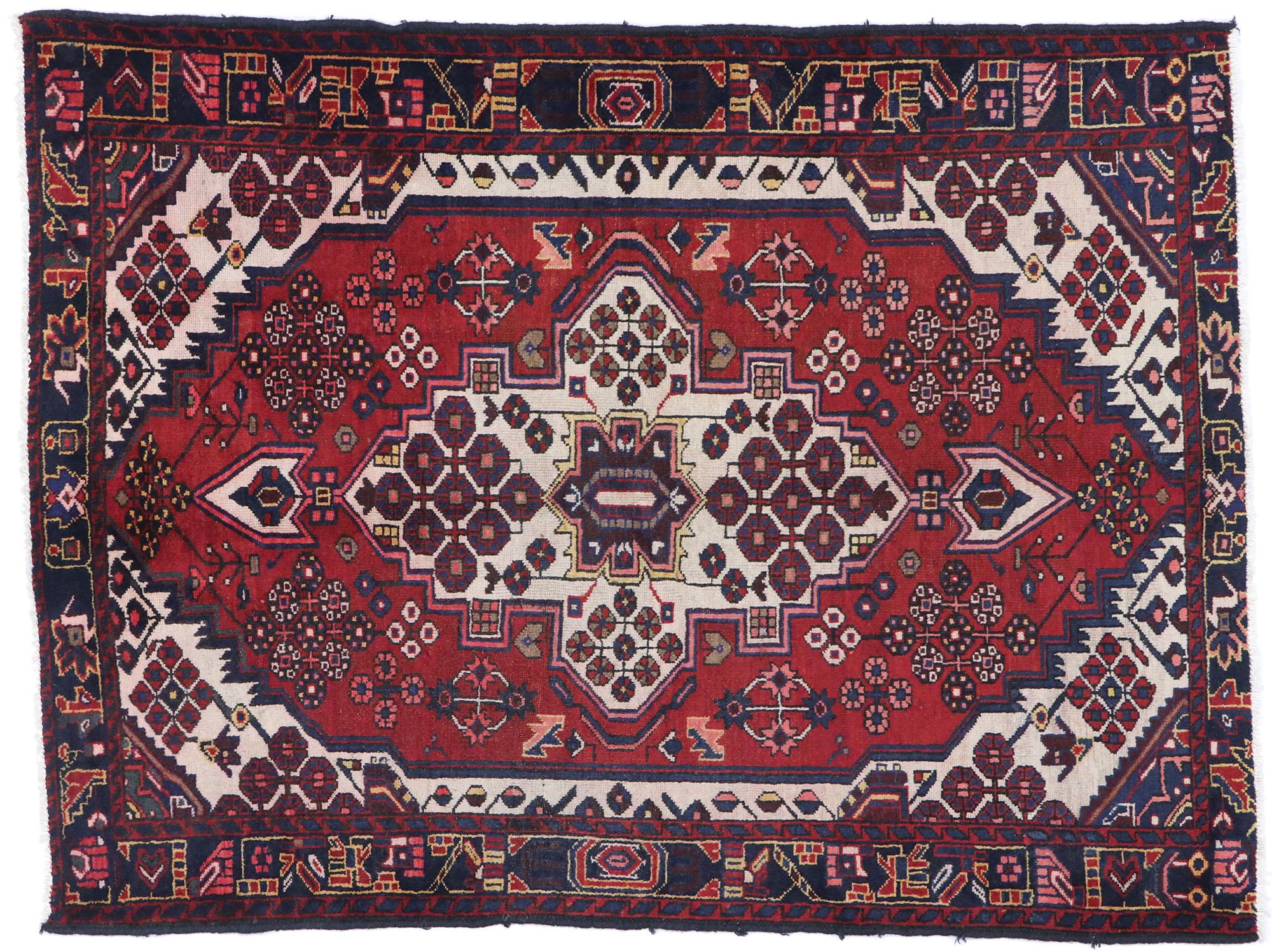 Vintage Persian Hamadan Rug with Jacobean Style 2