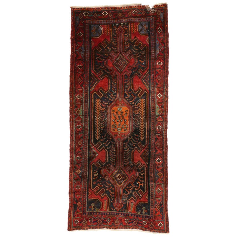 Vintage Persian Hamadan Rug with Modern Tribal Style at 1stDibs