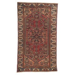 Vintage Persian Hamadan Rug with Rustic Luxe Style