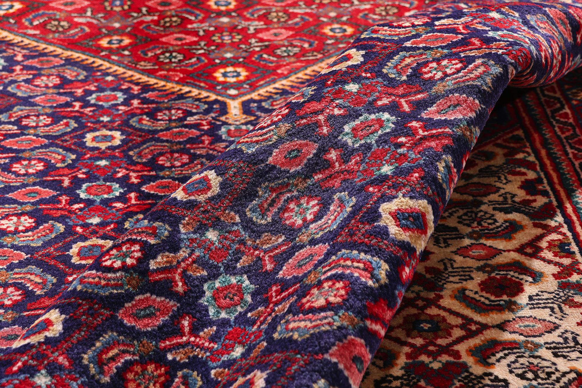 Persischer Hamadan-Teppich im traditionellen Stil und Malayer Herati-Design, Vintage im Angebot 4