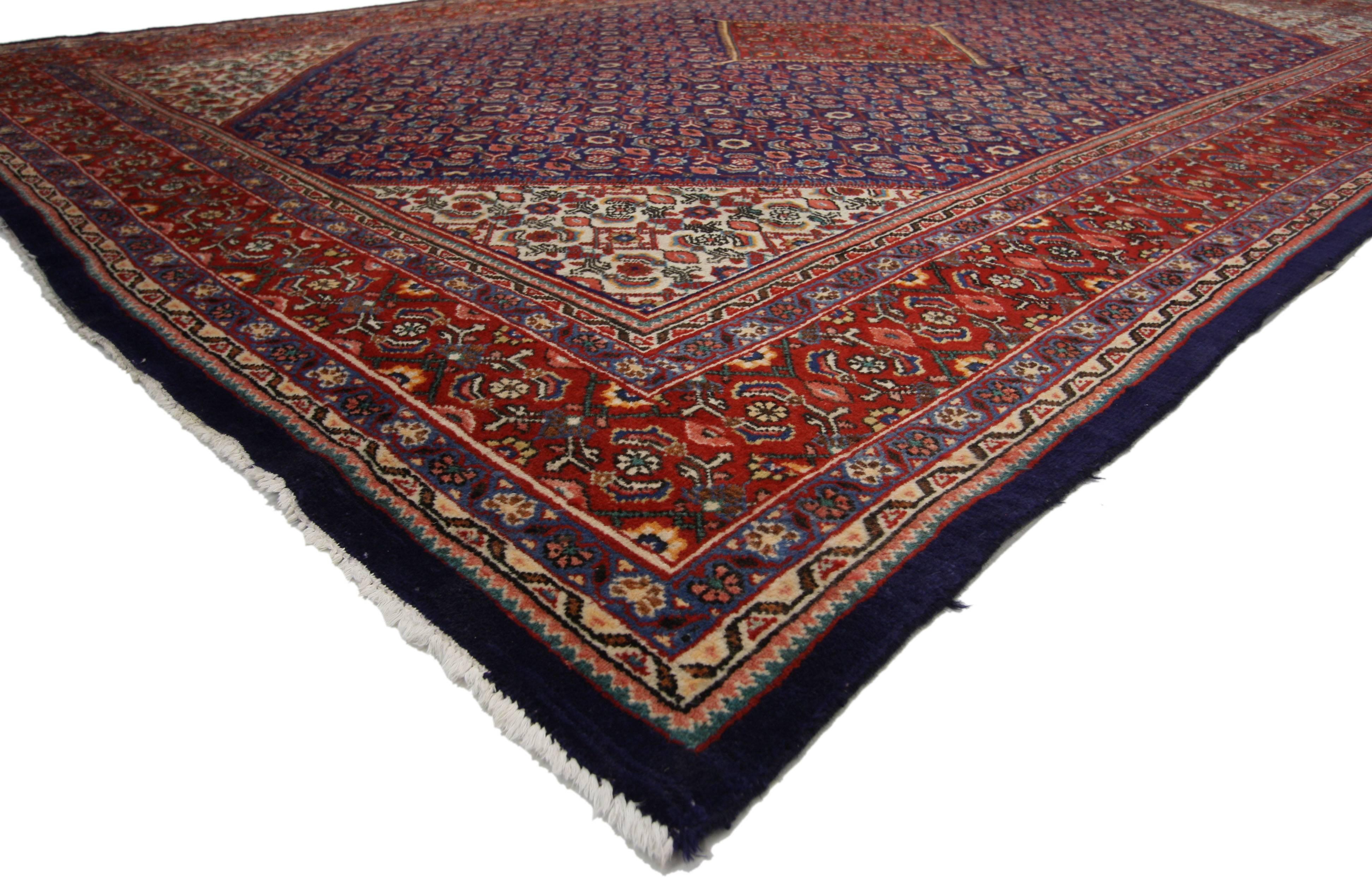 Hand-Knotted Vintage Persian Hamadan Rug with Traditional Style and Malayer Herati Design For Sale