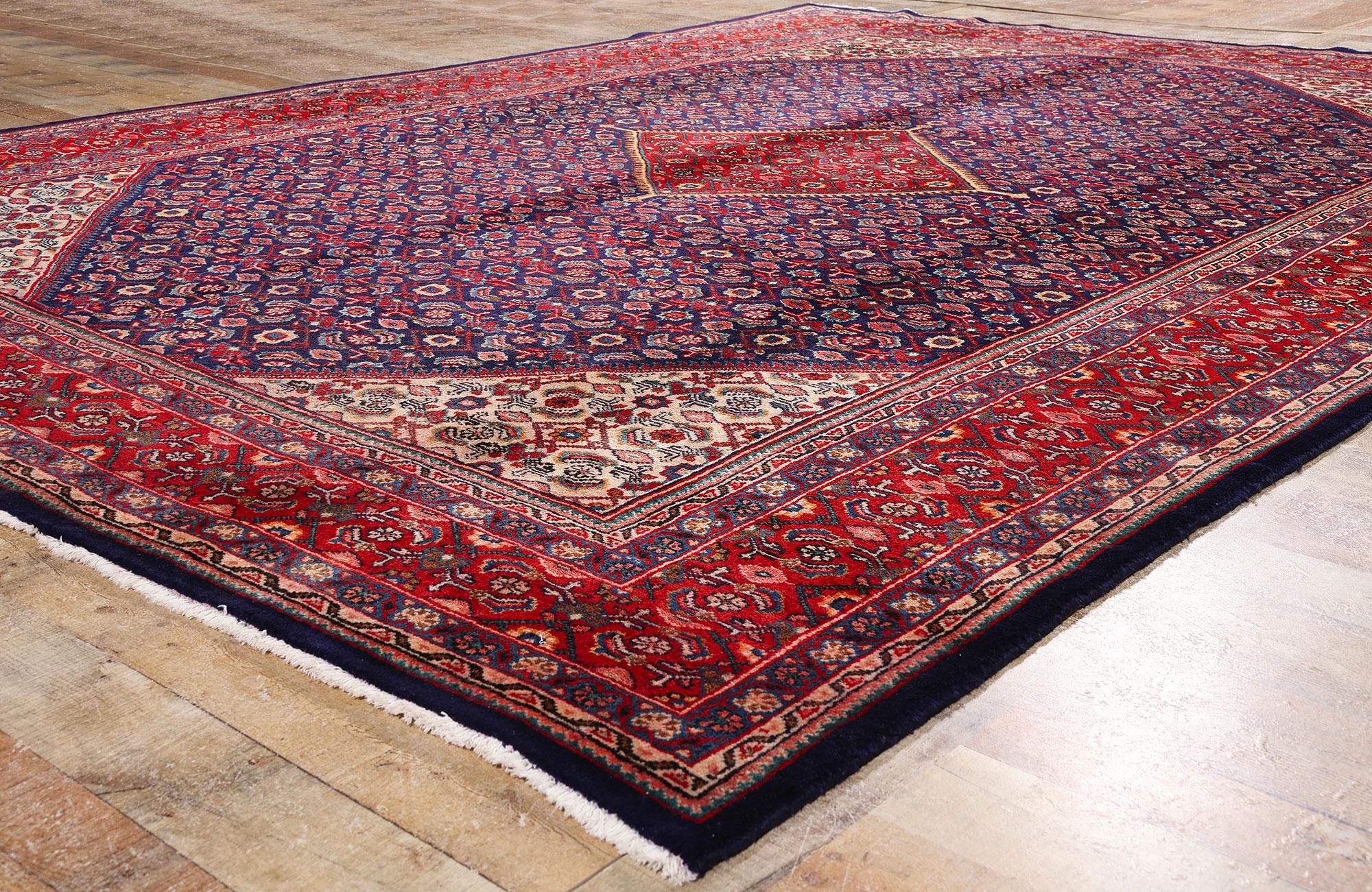 Persischer Hamadan-Teppich im traditionellen Stil und Malayer Herati-Design, Vintage im Angebot 1