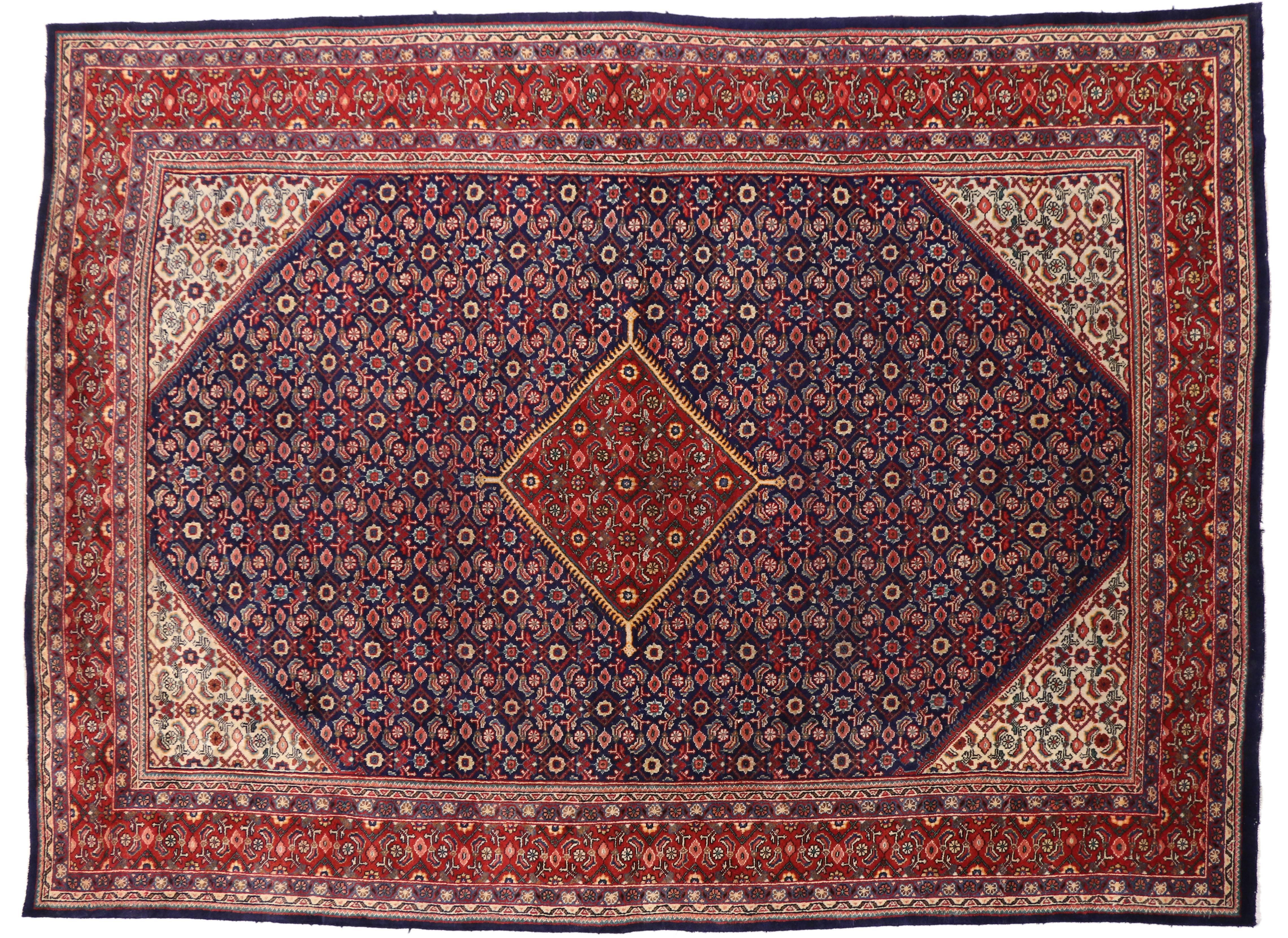 20th Century Vintage Persian Hamadan Rug with Traditional Style and Malayer Herati Design For Sale