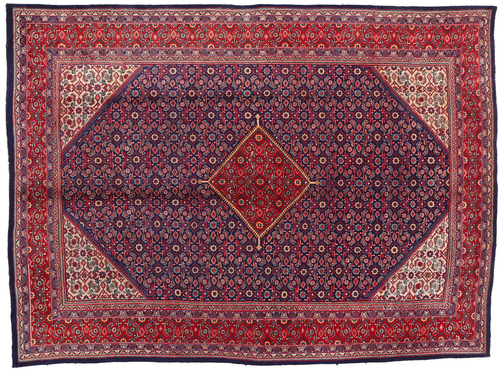 Persischer Hamadan-Teppich im traditionellen Stil und Malayer Herati-Design, Vintage im Angebot 5