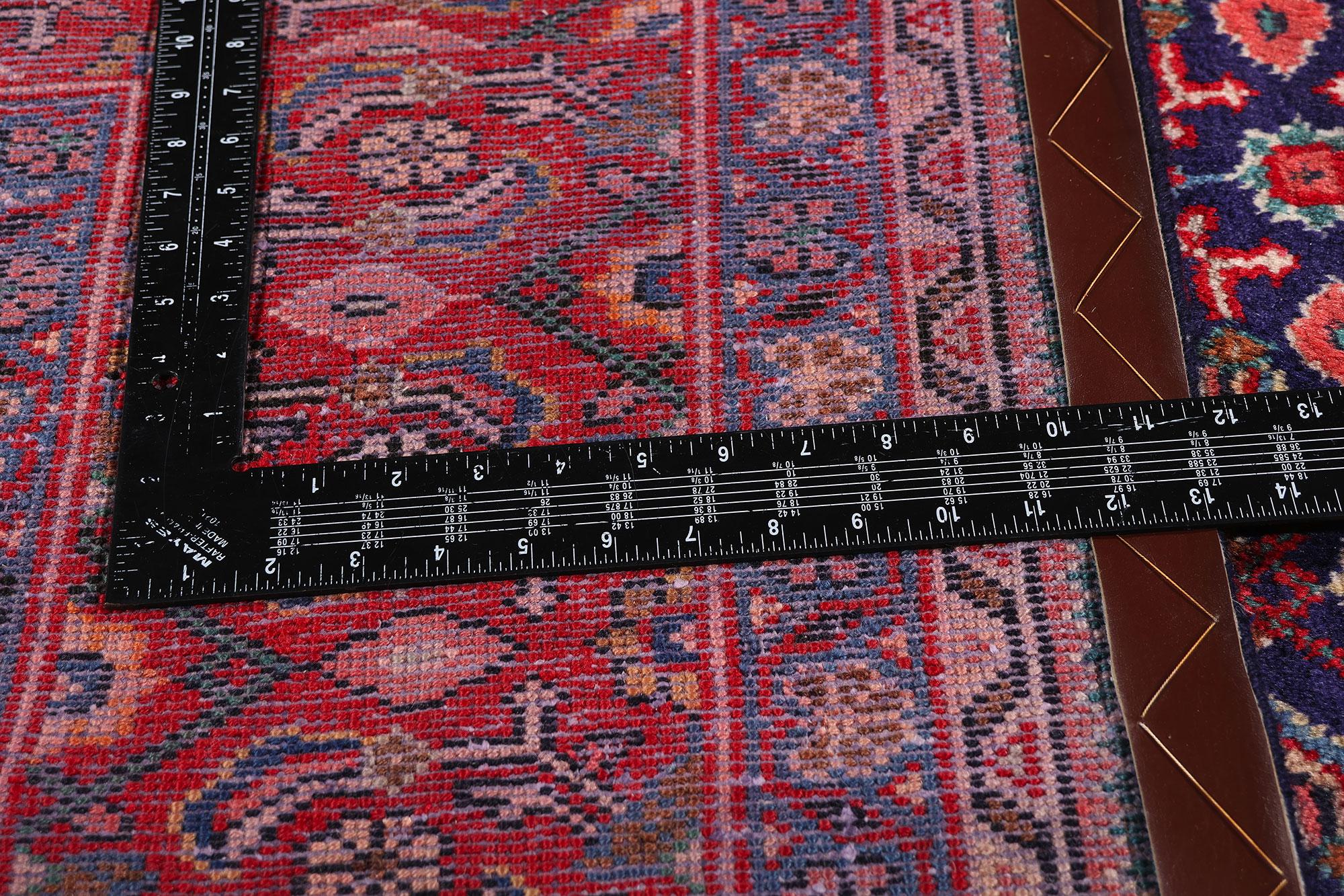 Persischer Hamadan-Teppich im traditionellen Stil und Malayer Herati-Design, Vintage (Wolle) im Angebot